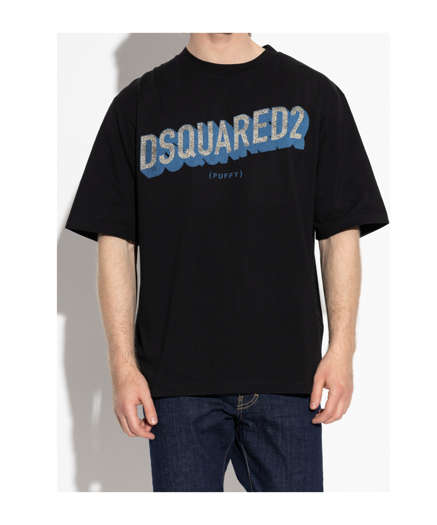 Dsquared2 Short-sleeve T-shirt With Puffy Logo In Blue