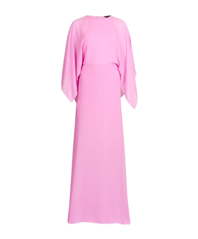 Liu •jo Liu Jo Maxi Dress With Draped Sleeves In Pink