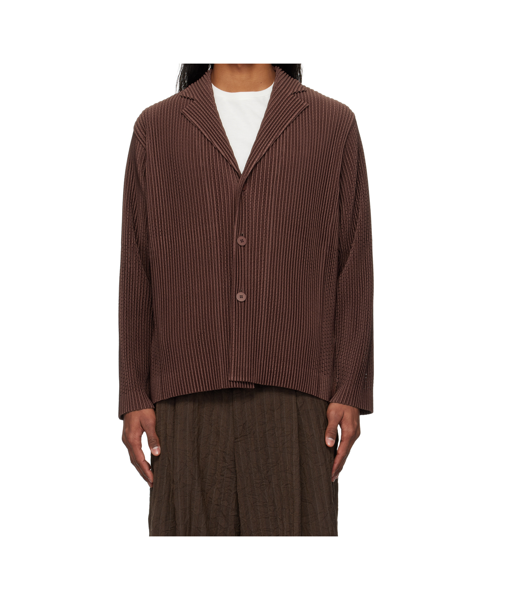 Issey Miyake Brown Outer Mesh Blazer