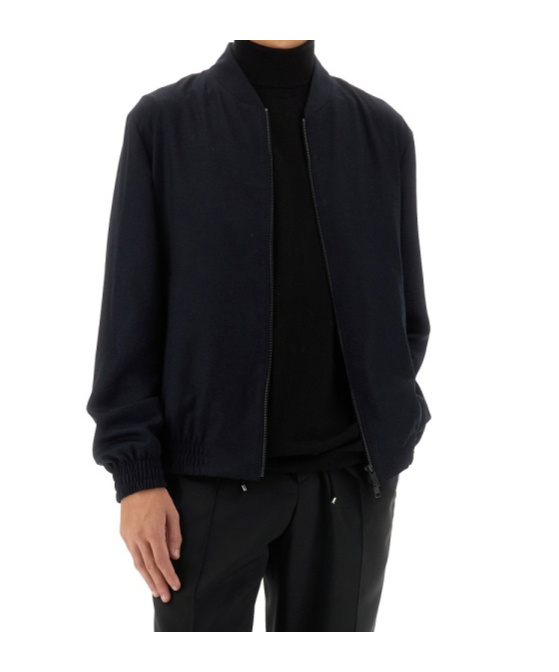 Shop Zegna Zip-up Bomber Jacket In Black