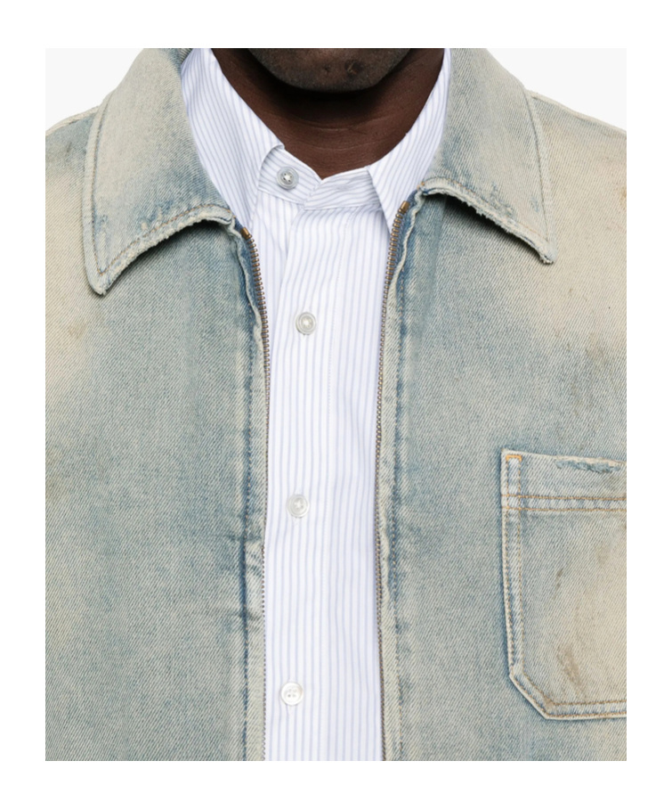Golden Goose 'mackenzie' Denim Jacket Featuring Faded Effect In Blue