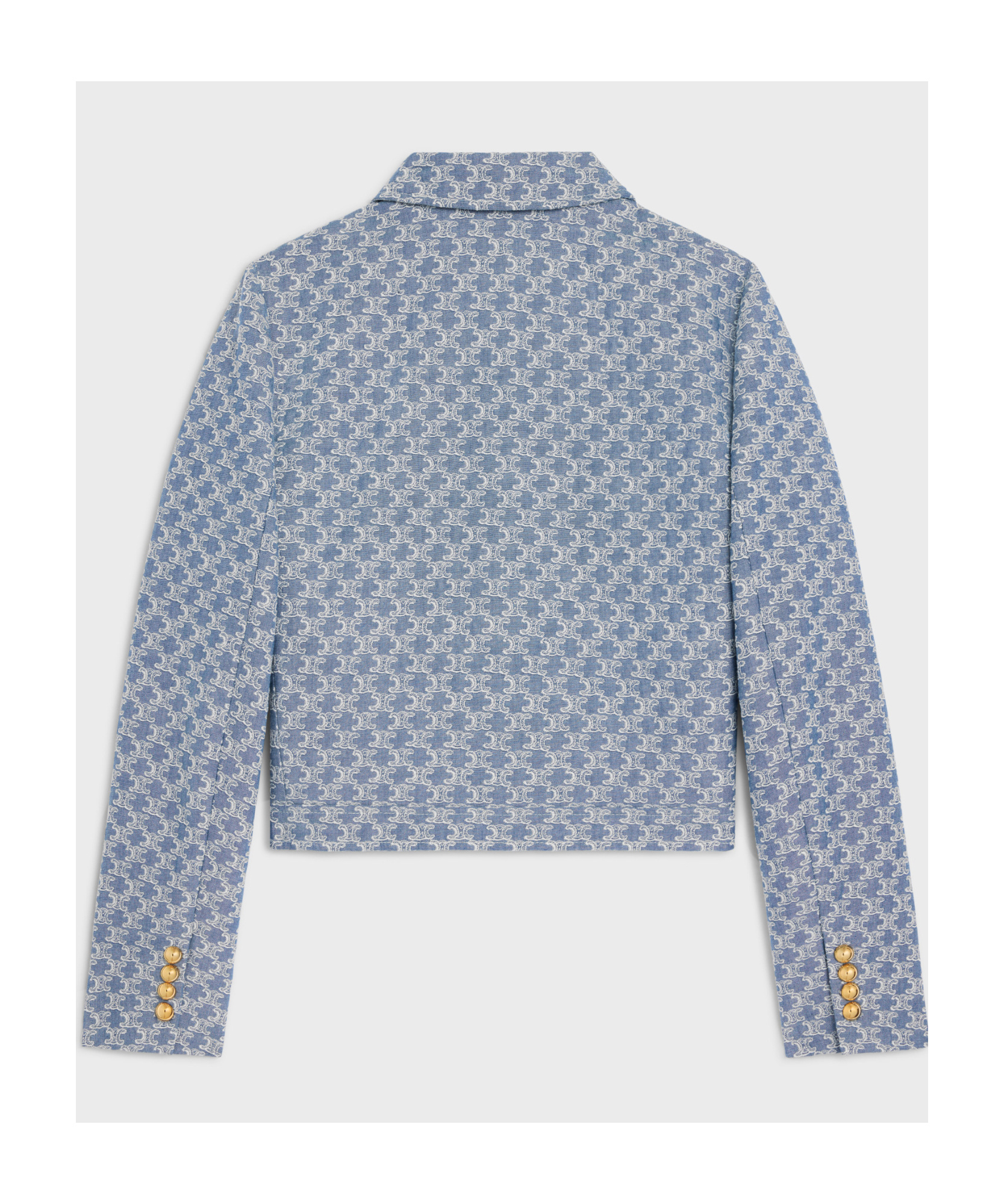Celine Cotton Trucker-jacket With Monogram In Blue