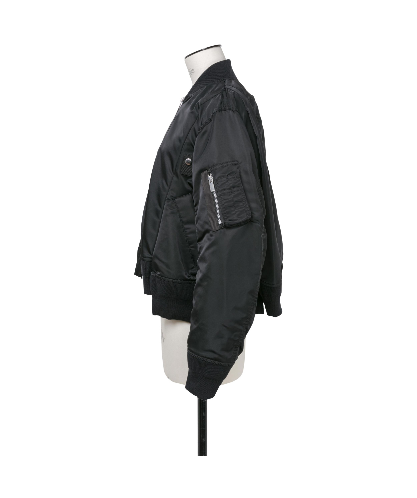 Shop Sacai Twill Bomber Jacket In Black