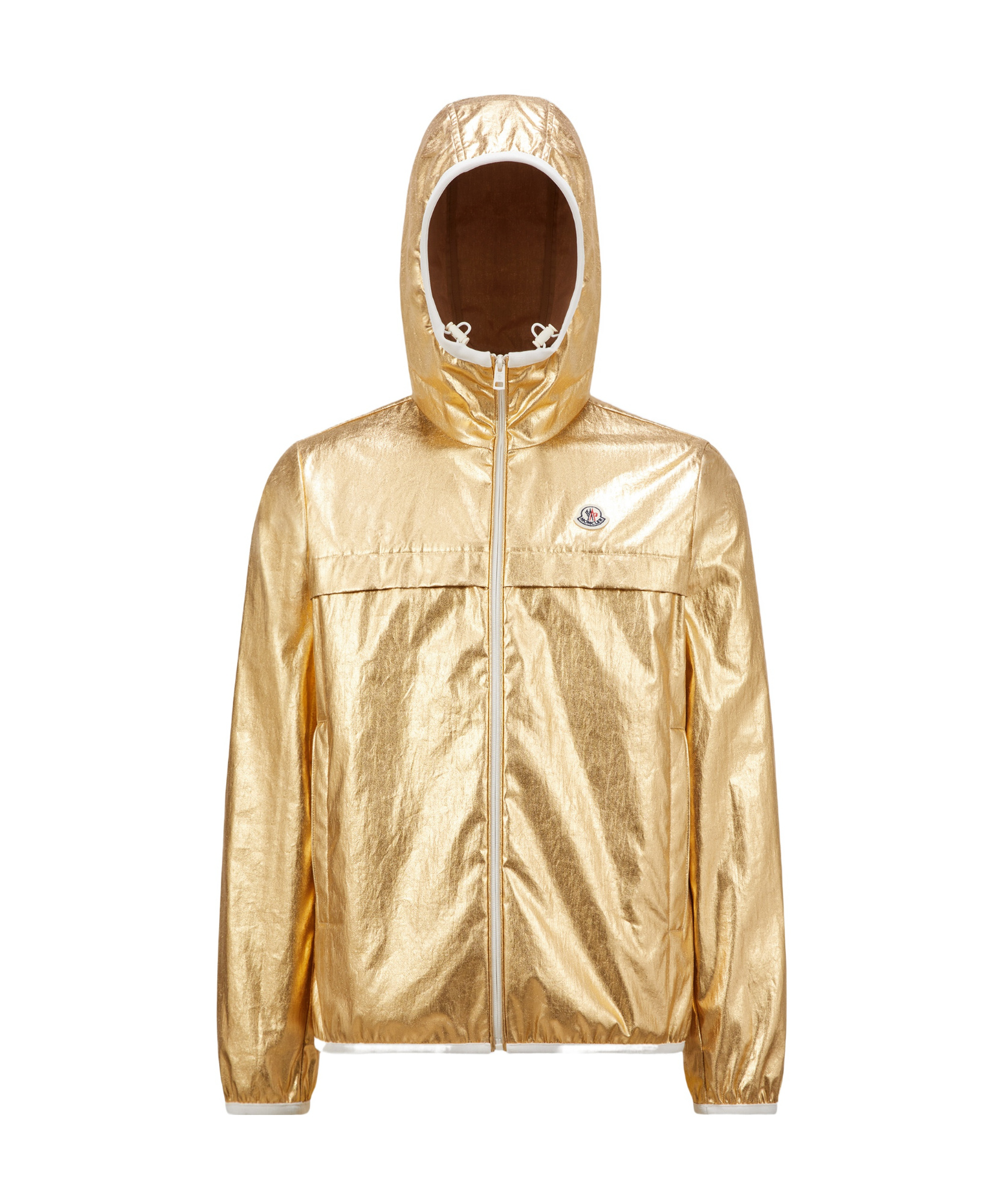 Moncler Roques Laminated Hooded Jacket In Yellow