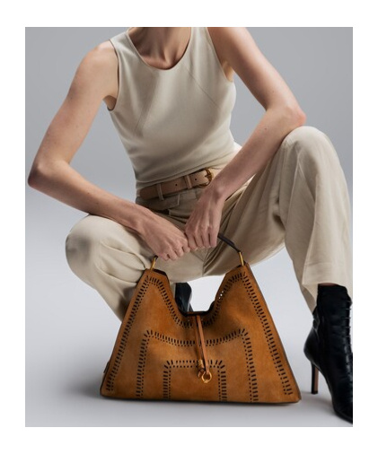 Gianni Chiarini Aurora Shoulder Bag In Penut Butter