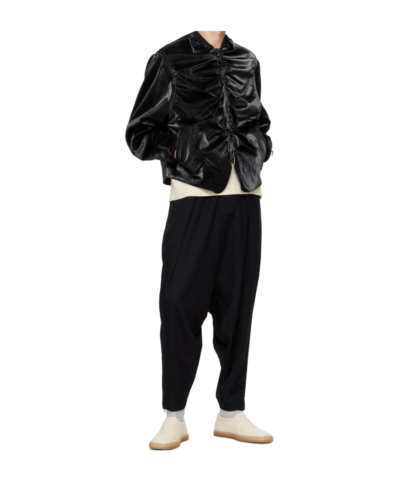 ADER ERROR LONG-SLEEVED LEATHER JACKET