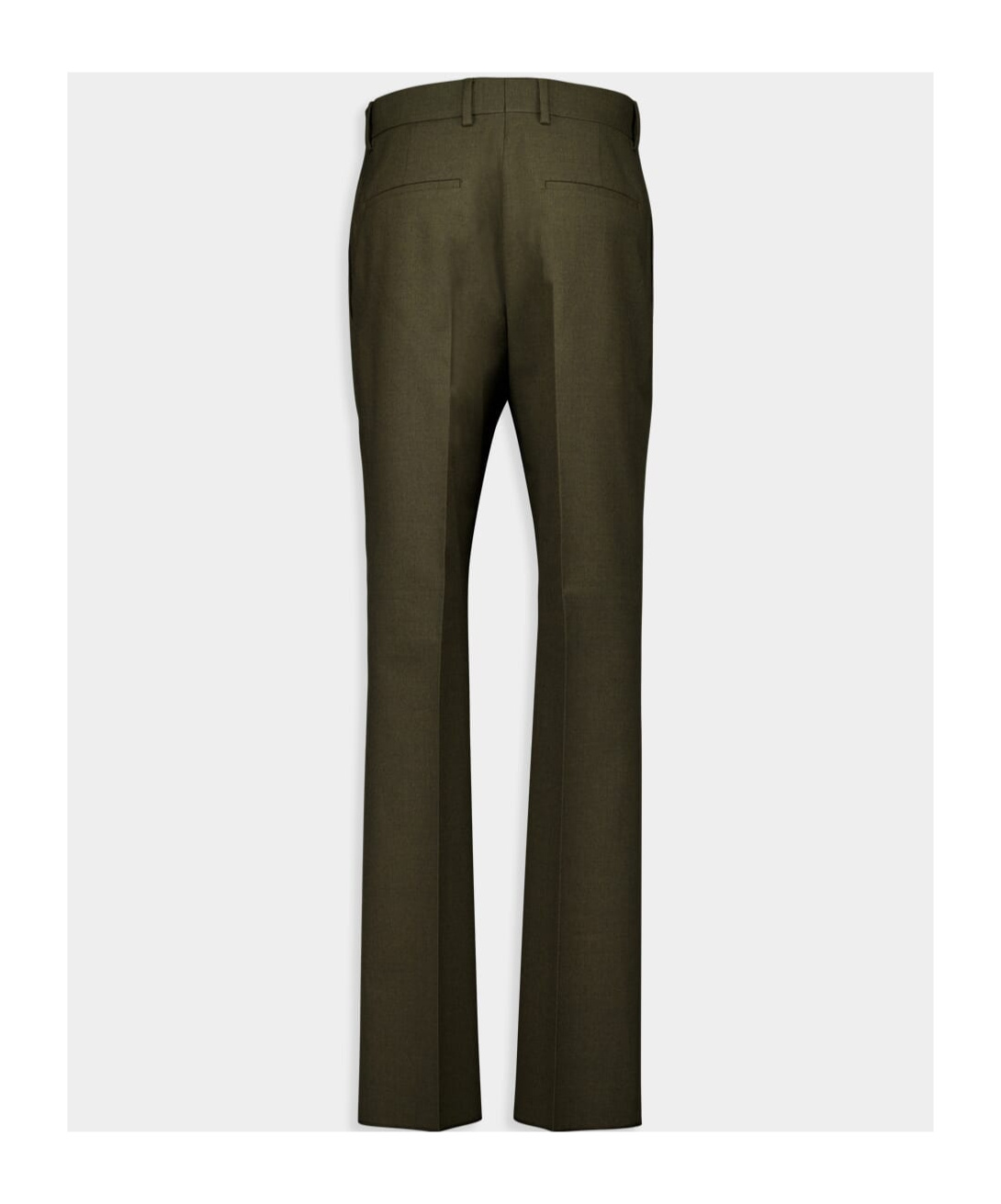 Ferragamo Belt-loop Wool Dress Trousers In Green