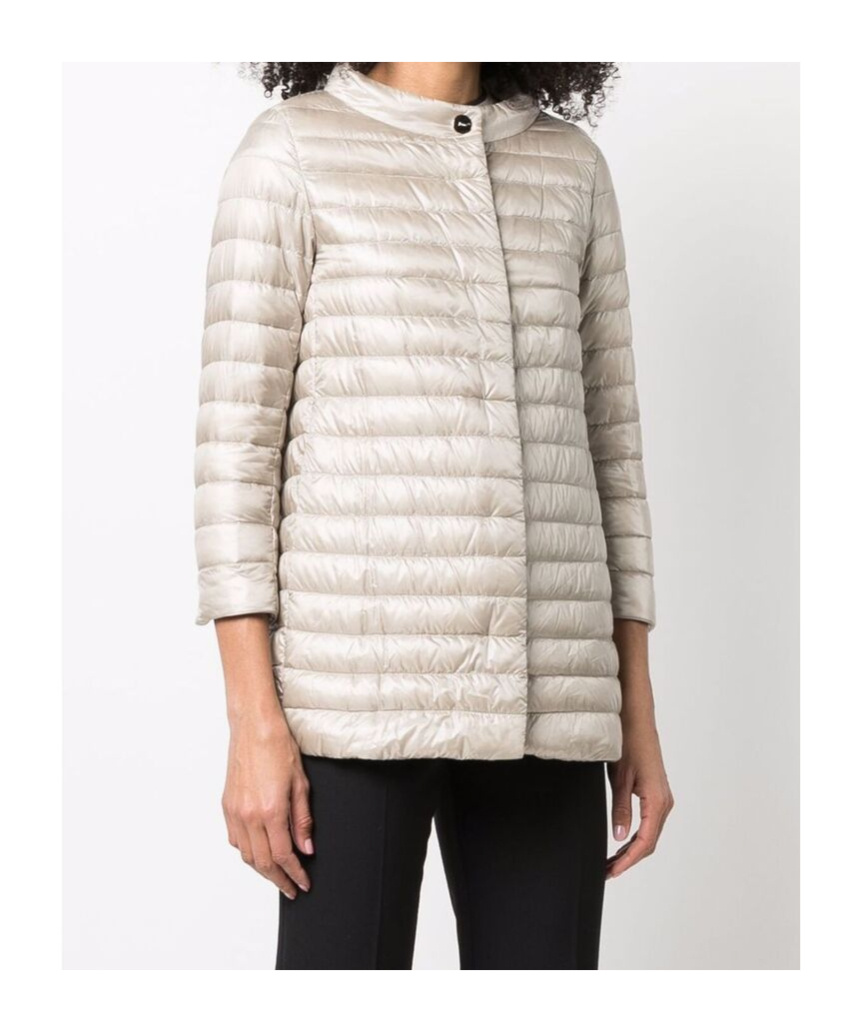 Herno Nylon Midi Down Jacket In White
