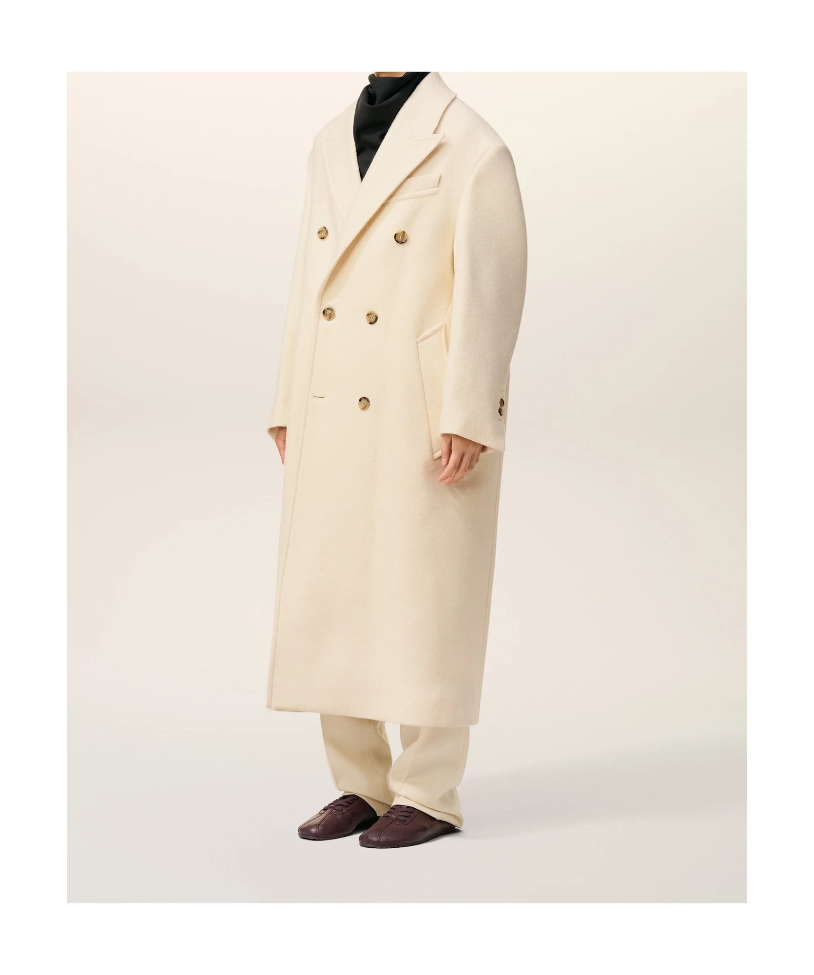 Ami Alexandre Mattiussi White Wool Double Breasted Long Coat White In Neutral