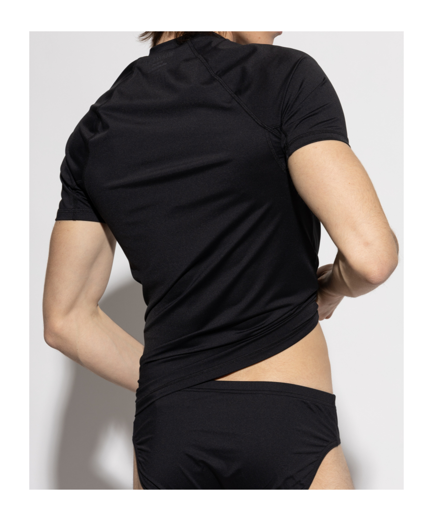 Shop Balmain Logo-patch T-shirt In Black