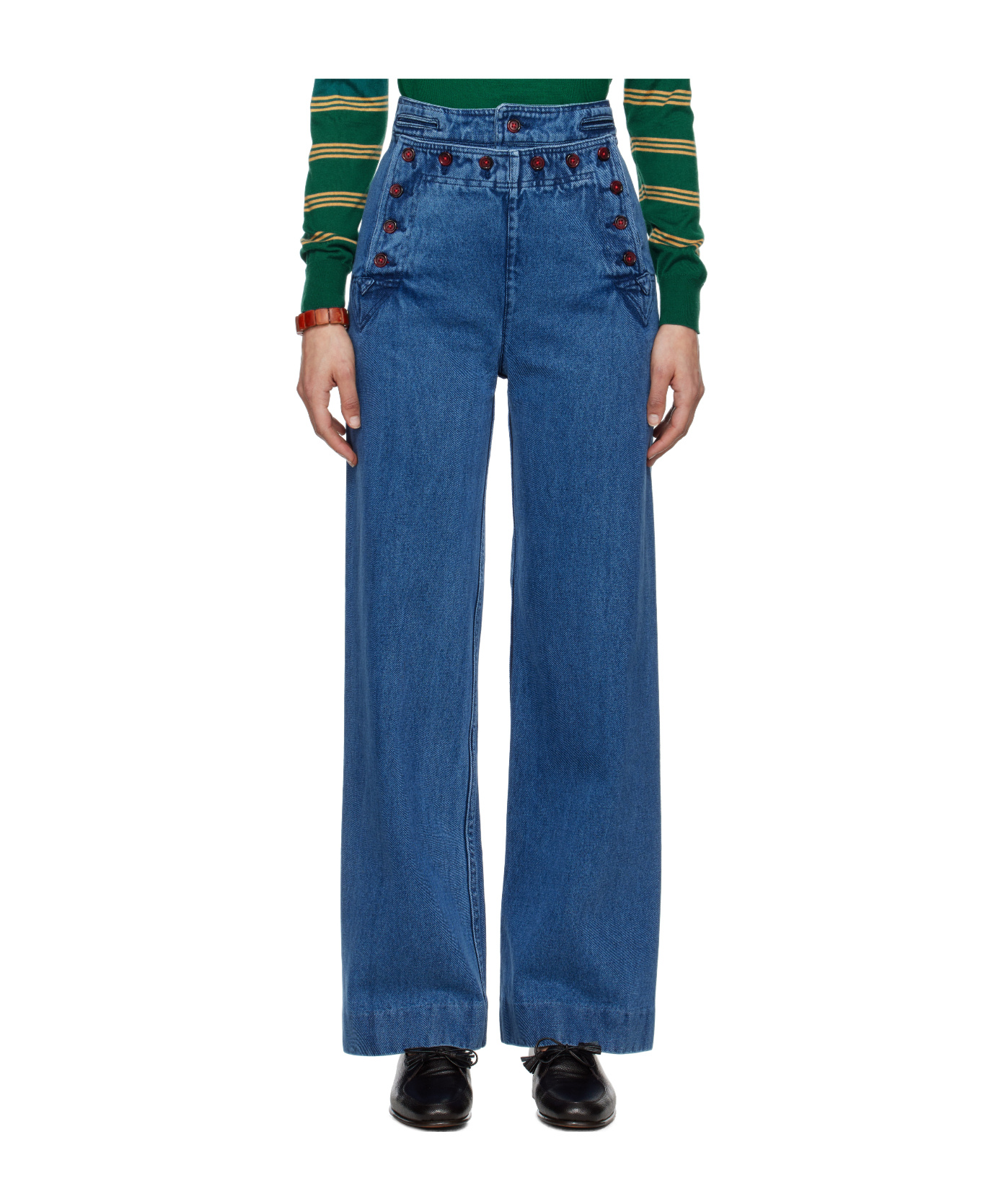 Bode Sailor Jeans In Purple