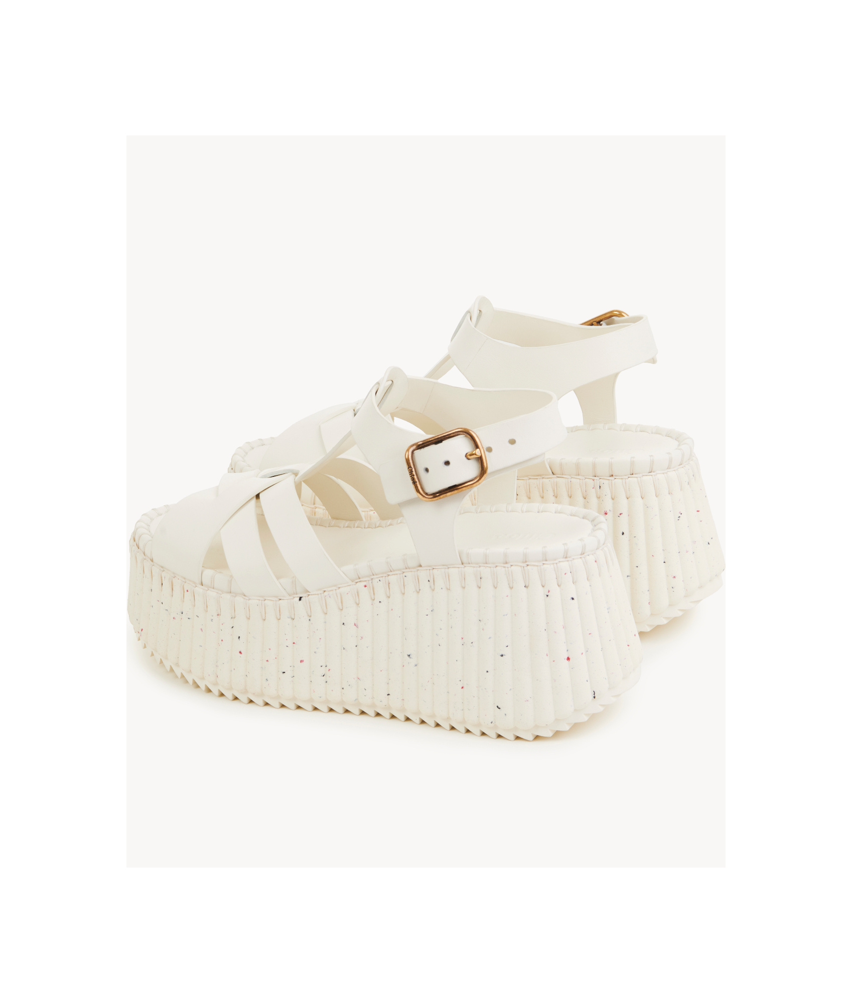 Shop Chloé Leather Platform Sandals In White