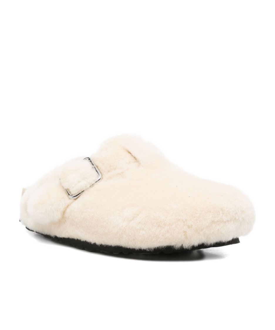 Birkenstock Boston Shearling Clogs Shoes In Neutral