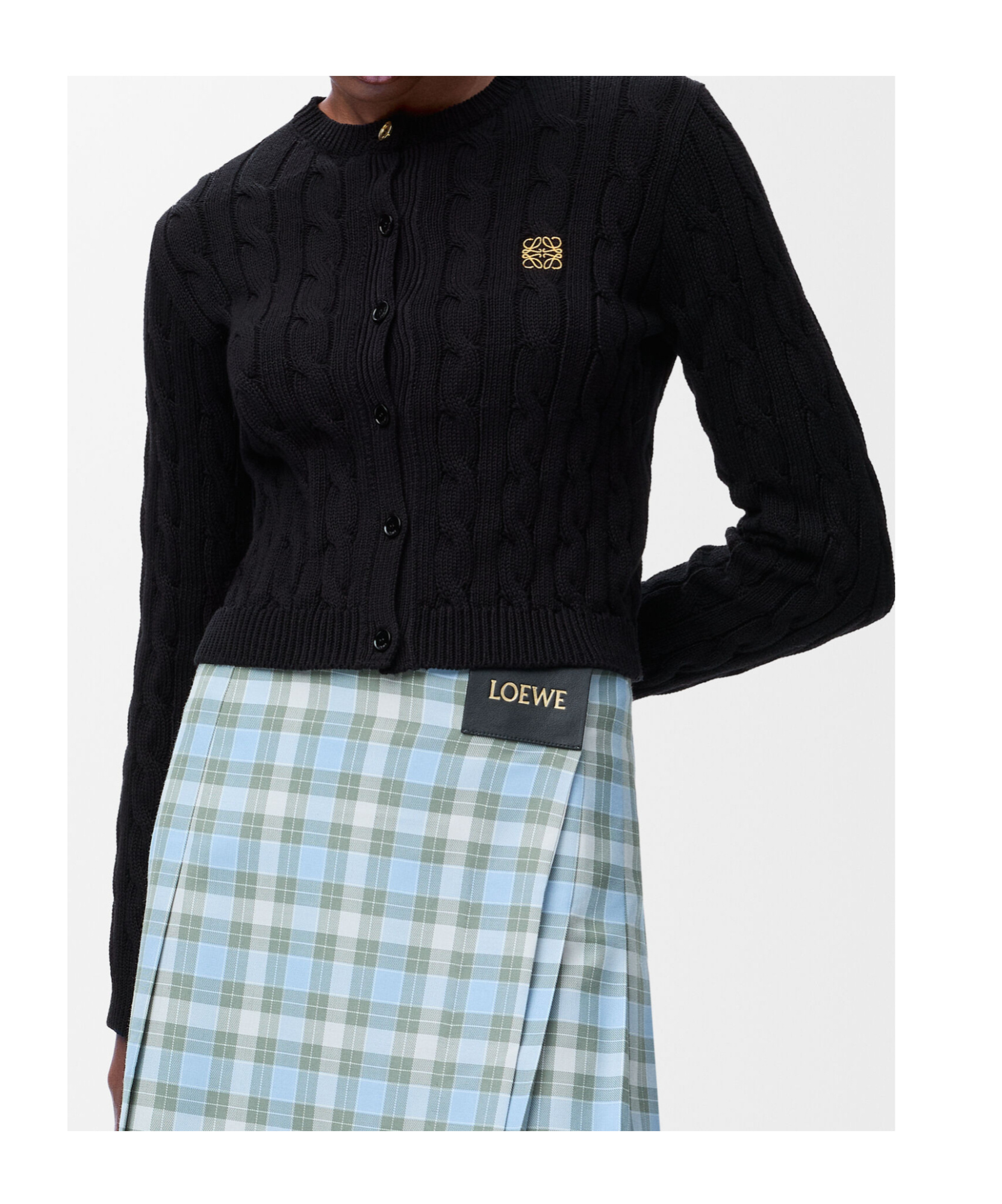 Loewe Long-sleeved Cardigan In Black