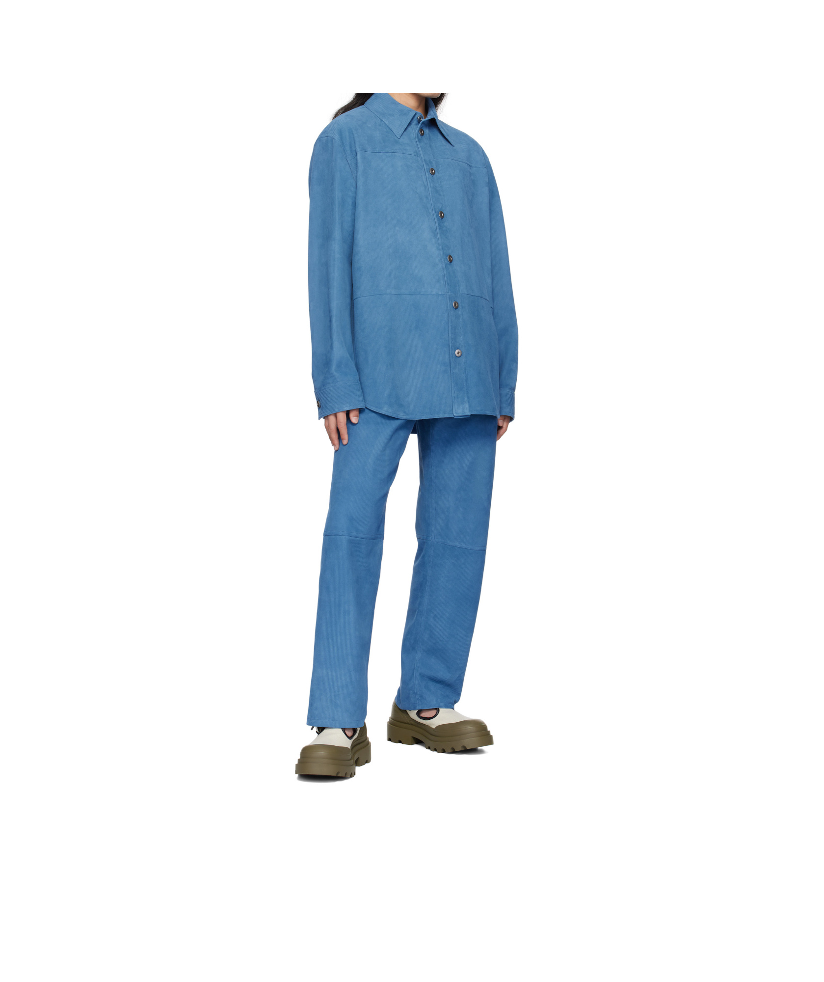 Bottega Veneta Belt-loop Casual Pants In Blue