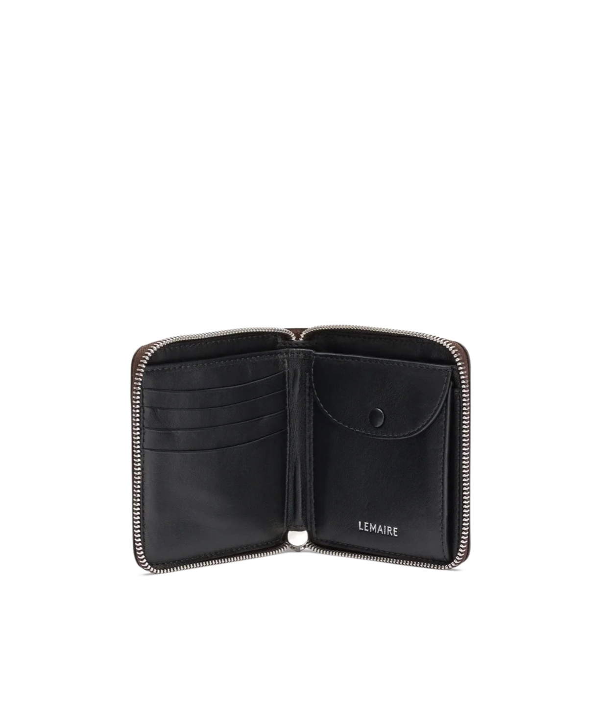 Lemaire Patina Zip Compact Bi Fold In Ristretto