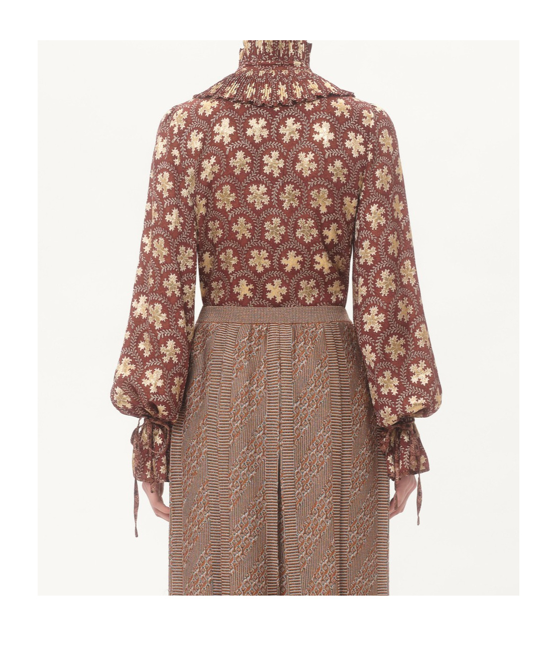 Valentino Ruffled Metallic Silk-blend Jacquard Blouse In Multi-color