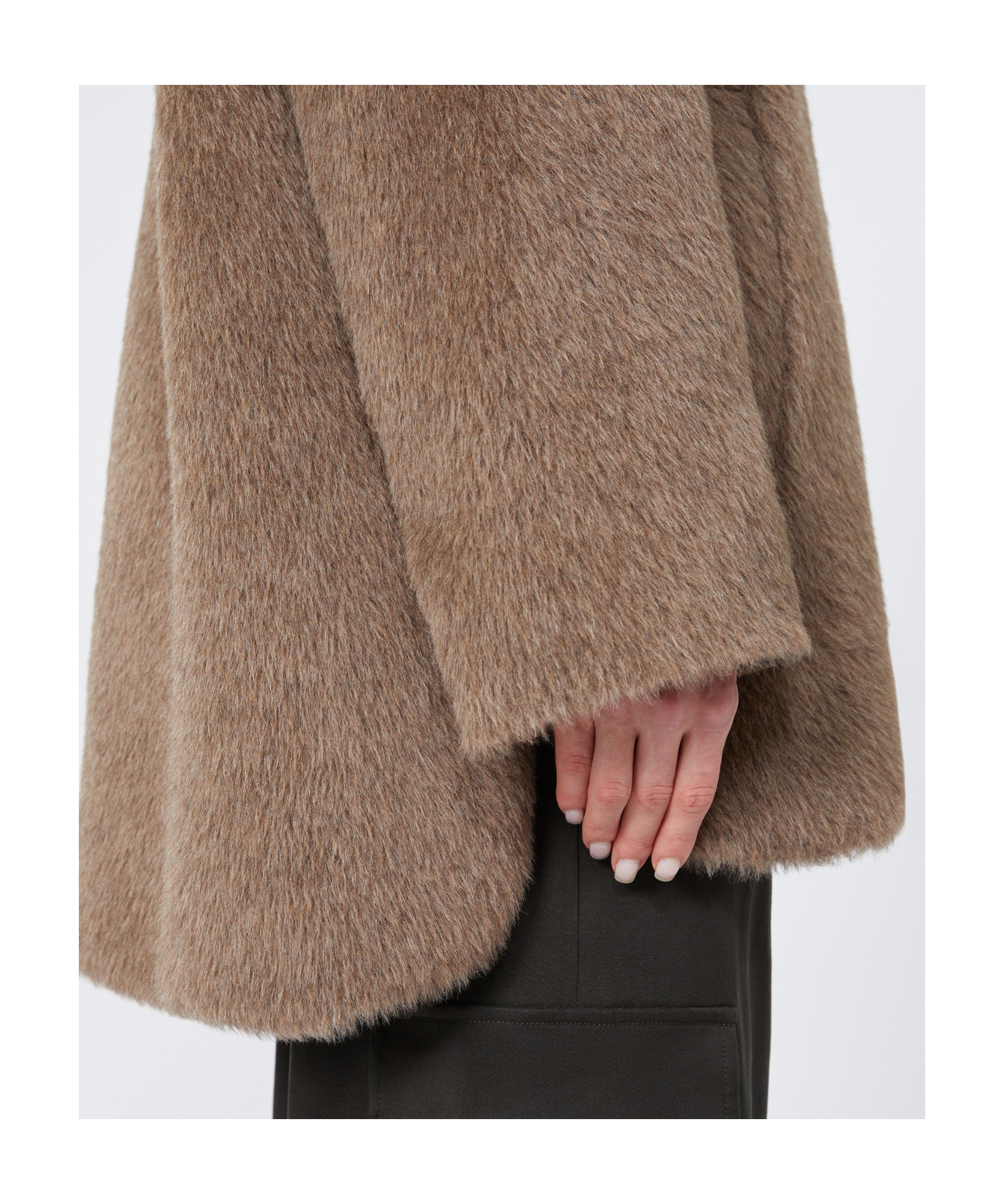 Max Mara Reversible Padded Mini Jacket In Faux Fur And Water-repellent Fabric In Brown