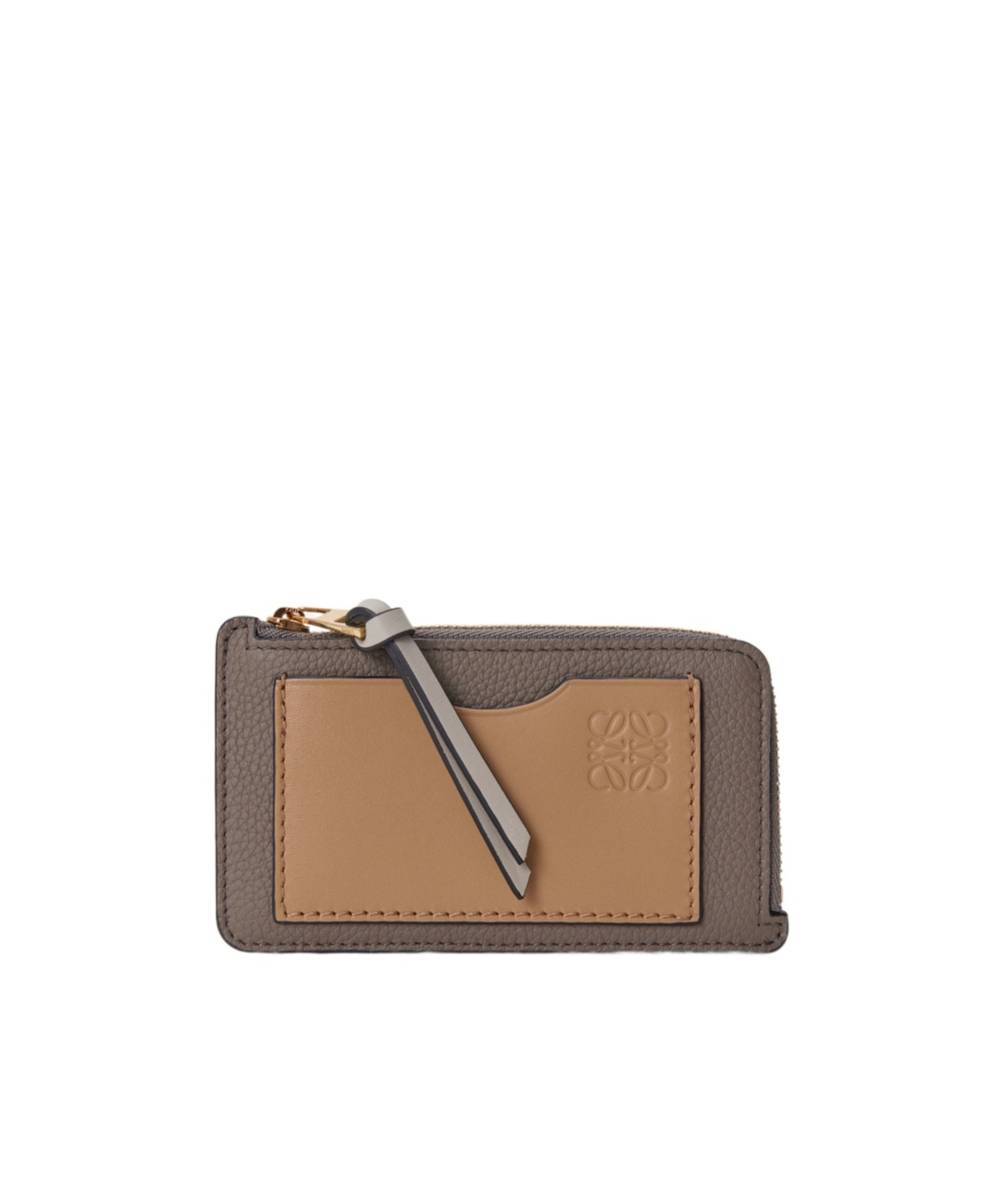Loewe Coin Cardholder In Soft Grained Calfskin In Taupe/talc