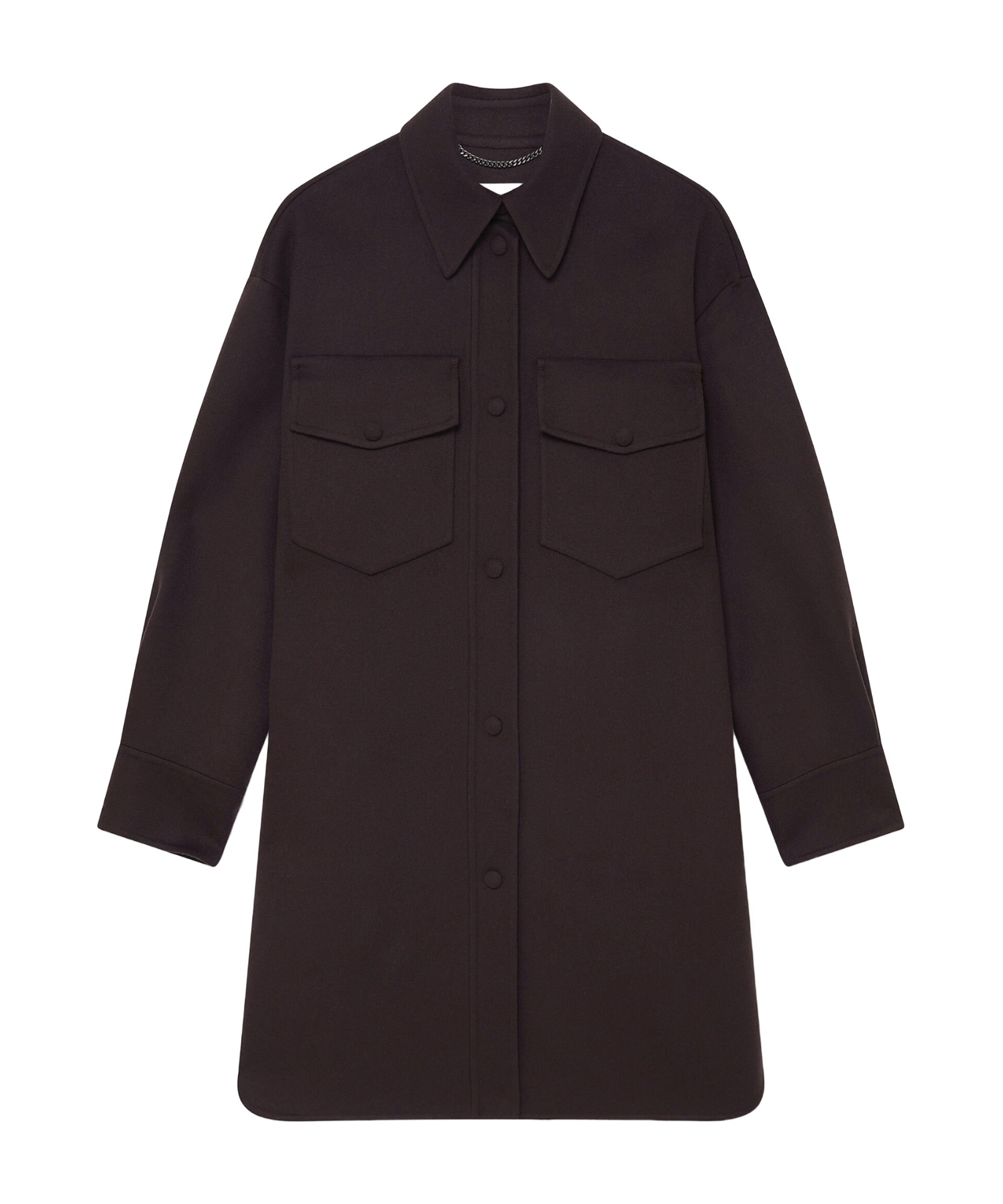 Stella Mccartney Snap Button Chain-link Overshirt In Black