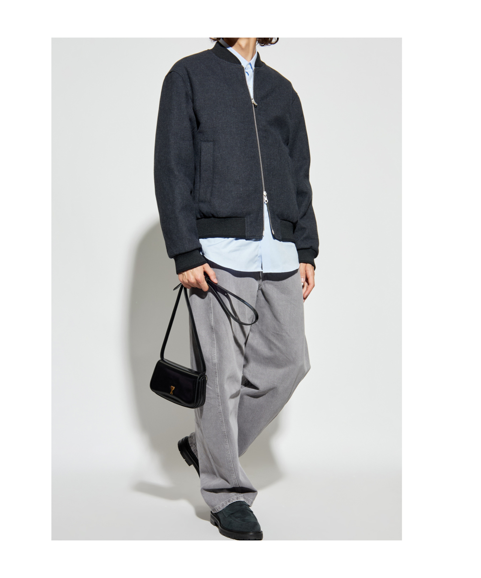 Dries Van Noten Volker Reversible Black Cotton Blend Jacket In Blue