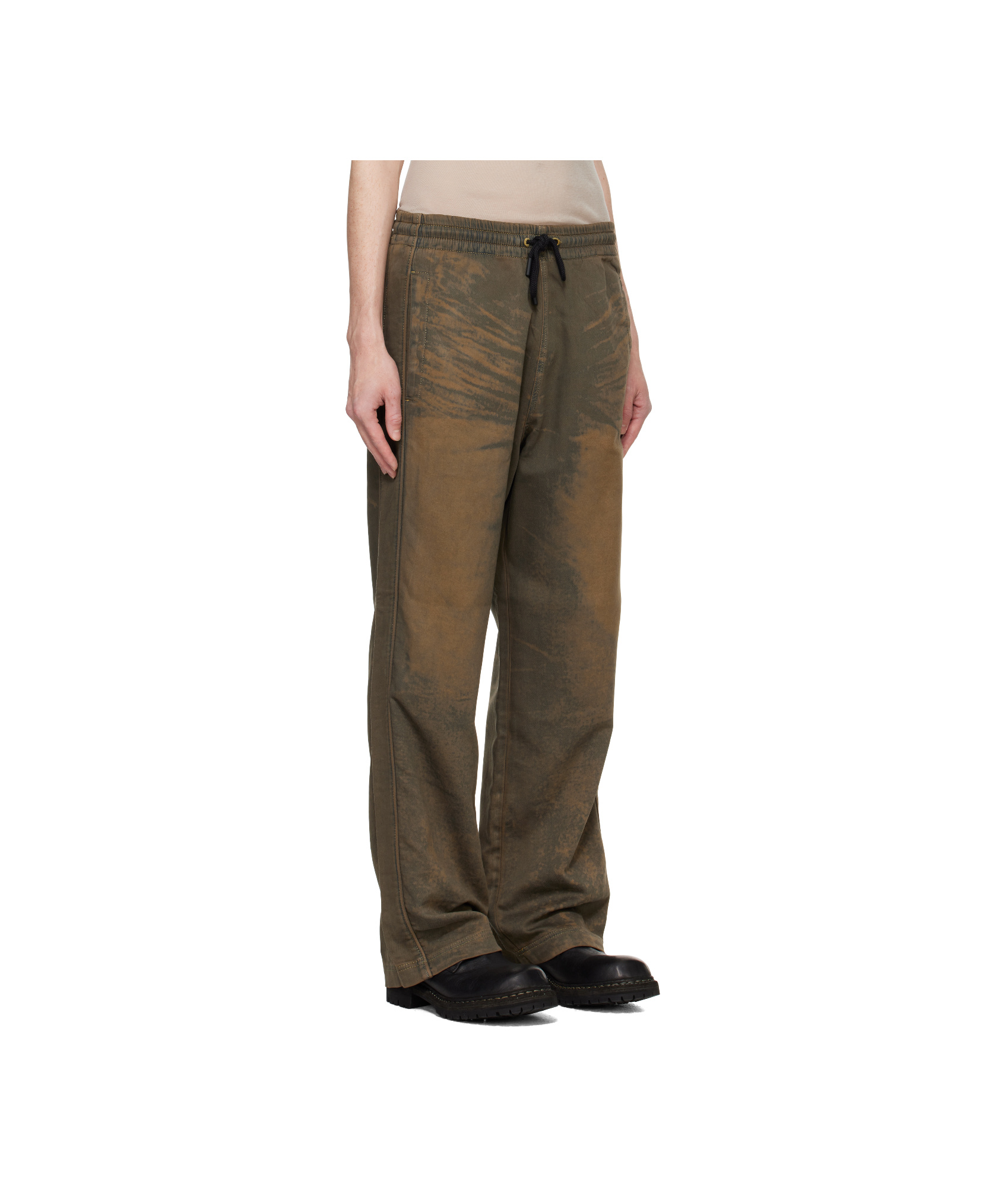 Diesel Elastic Waistband Sweatpants In Brown
