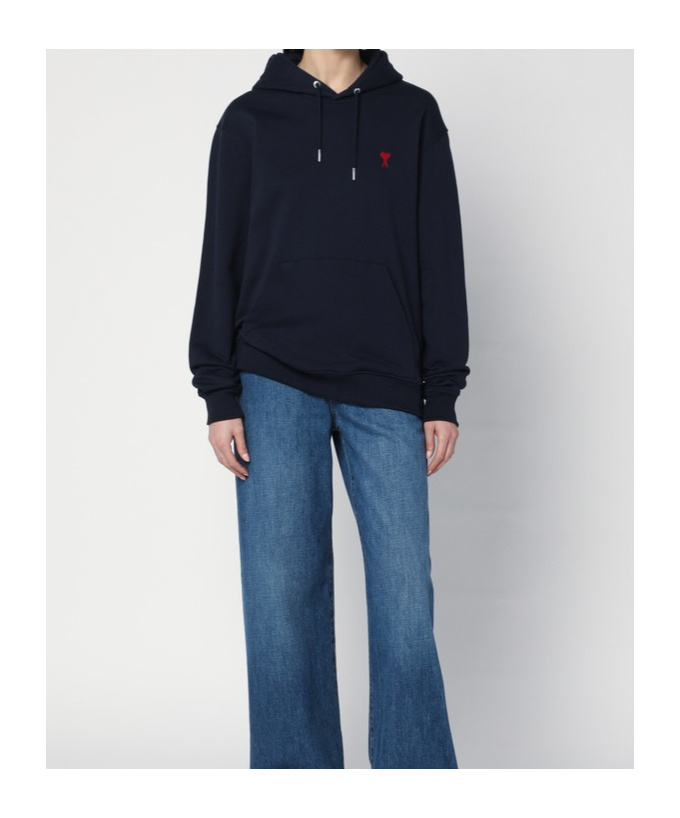 AMI ALEXANDRE MATTIUSSI LONG-SLEEVED HOODED SWEATSHIRT
