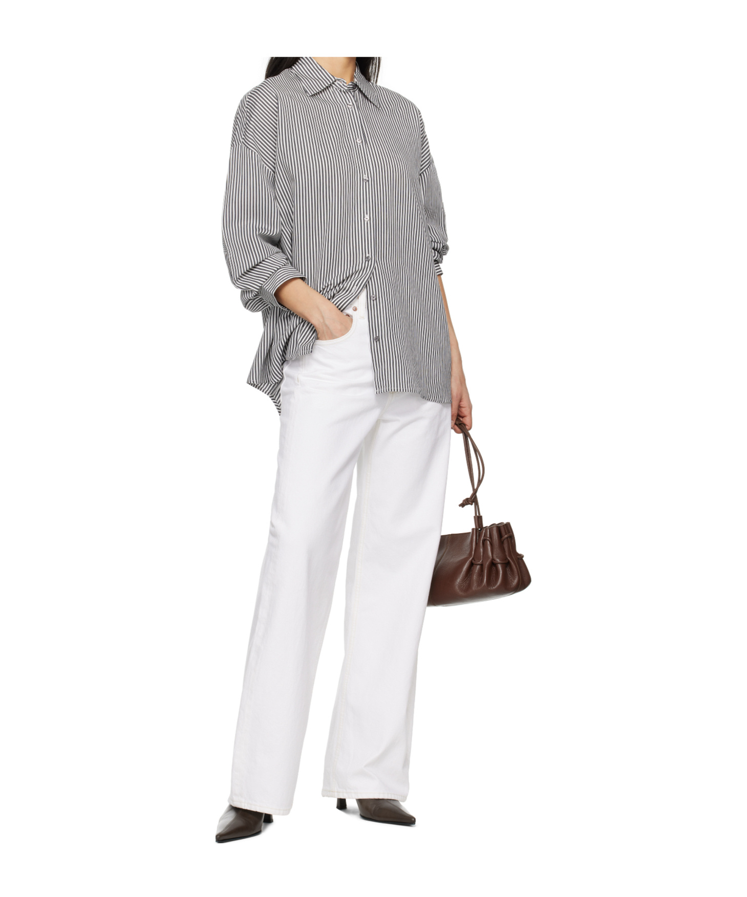 Agolde Denim Trousers With Belt Loops