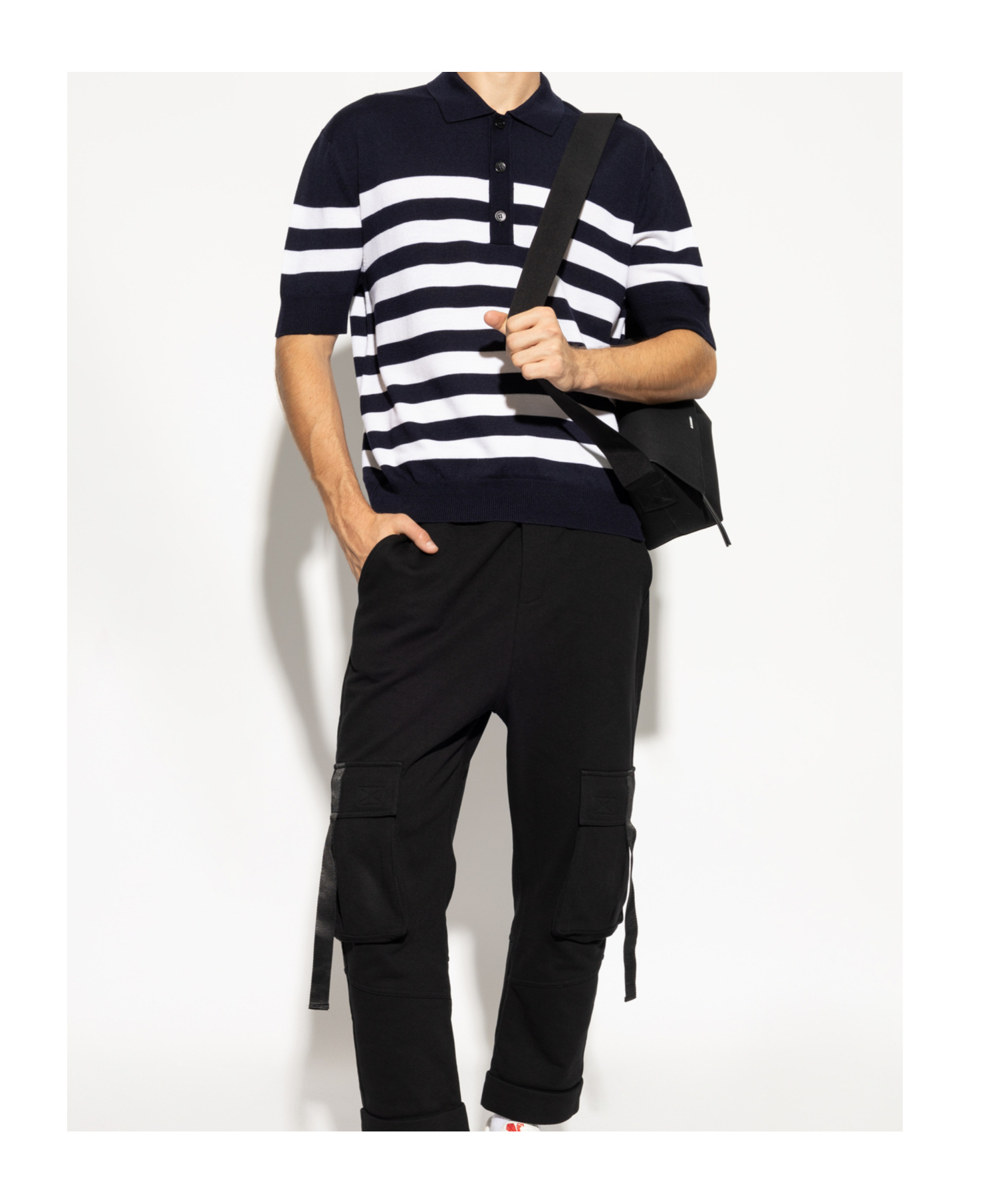 Balmain Embroidered Wool Polo Shirt In Printed