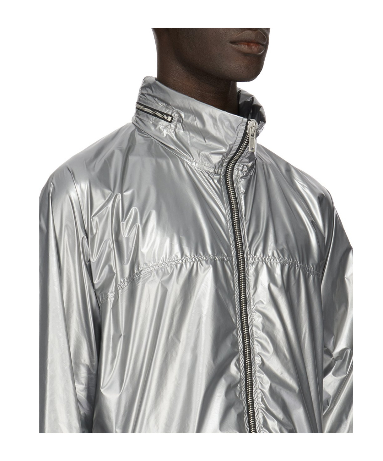 Rick Owens Metallic-sheen Windbreaker Jacket In Gray