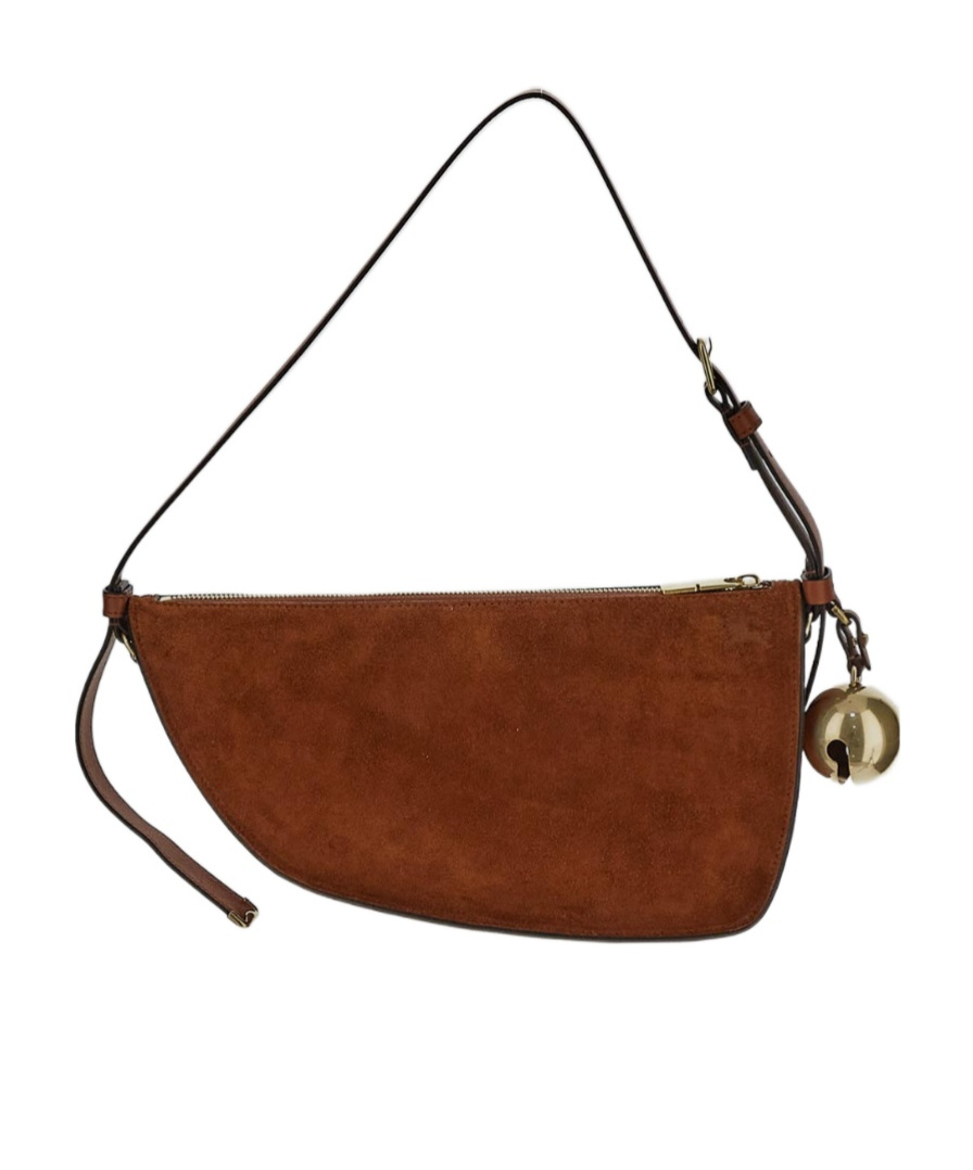 Burberry Shield Sling Suede Shoulder Bag In Brown