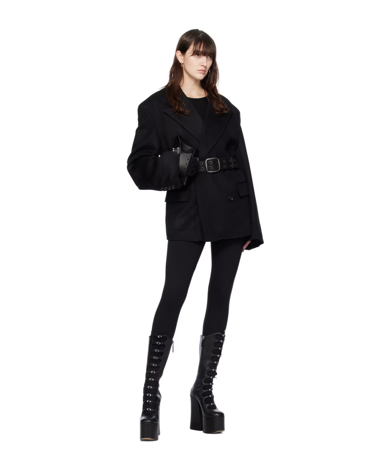 Junya Watanabe Peak-lapels Wool-blend Blazer In Black