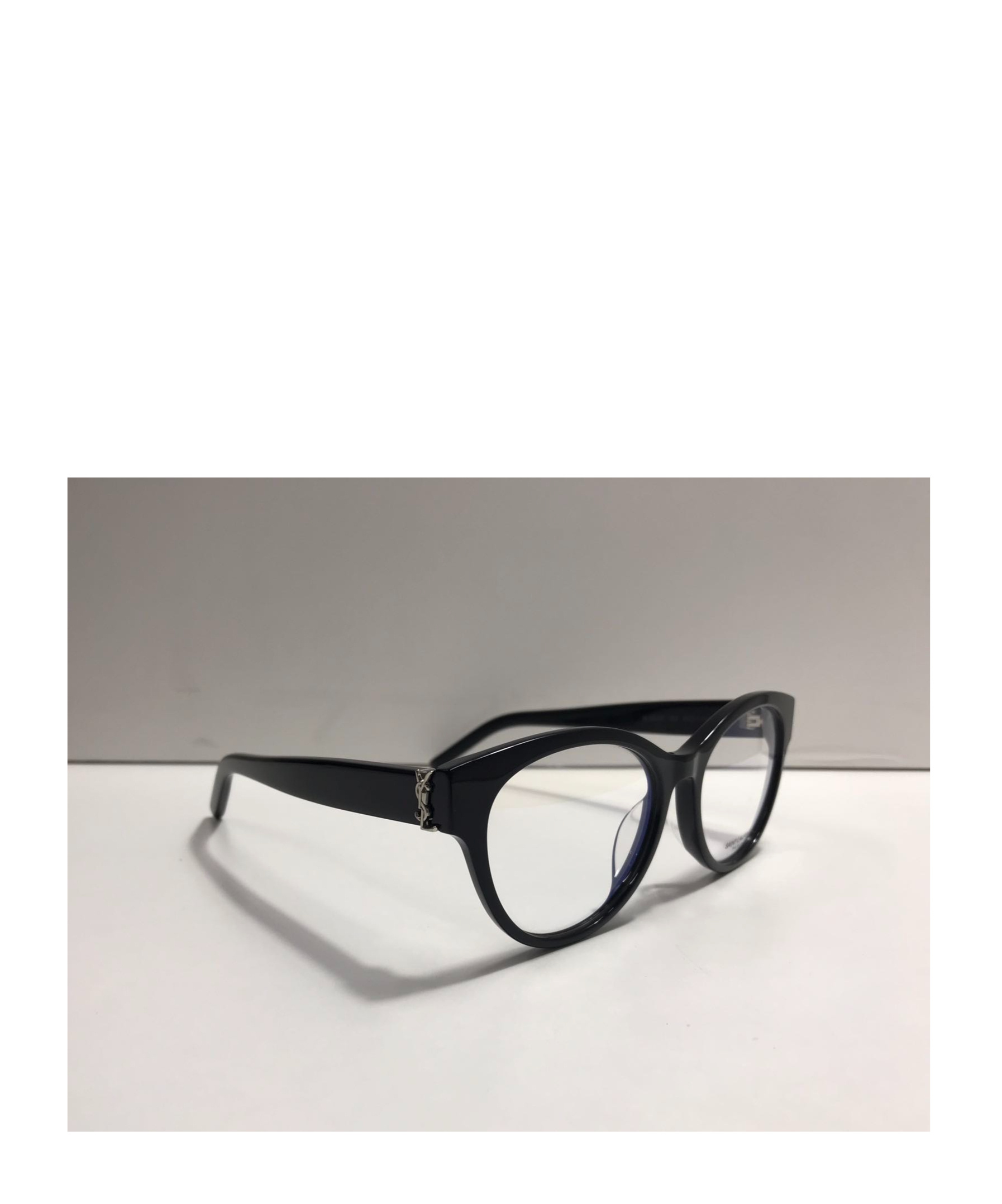 Saint Laurent Contrasting Thick Frame Flat Mirror In Black
