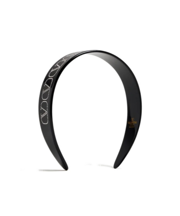 Valentino Vlogo Crystal-embellished Headband In Black