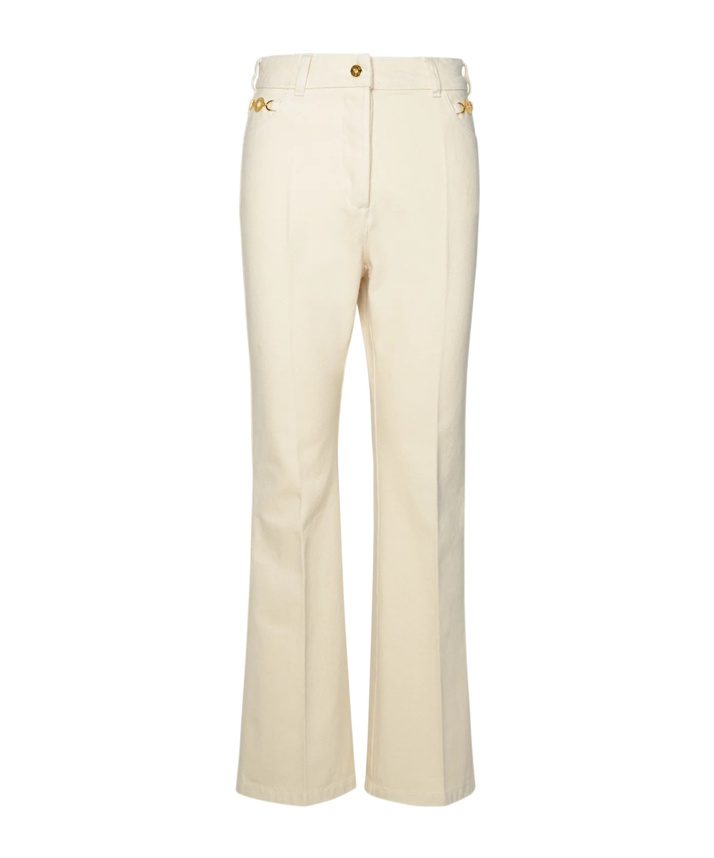Patou Flared Denim Trousers In Nude