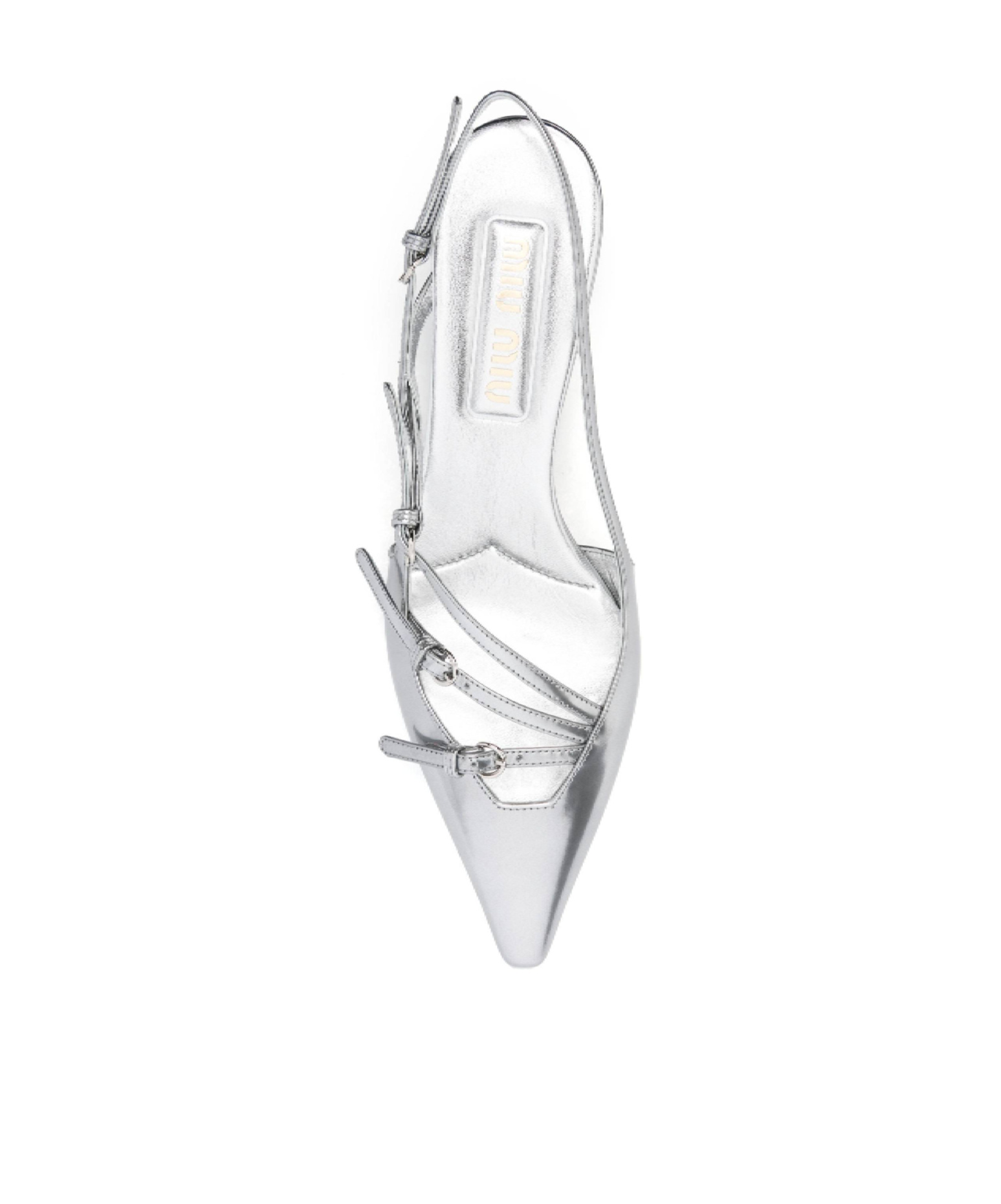 Miu Miu 55 Metallic Leather Slingback Pumps