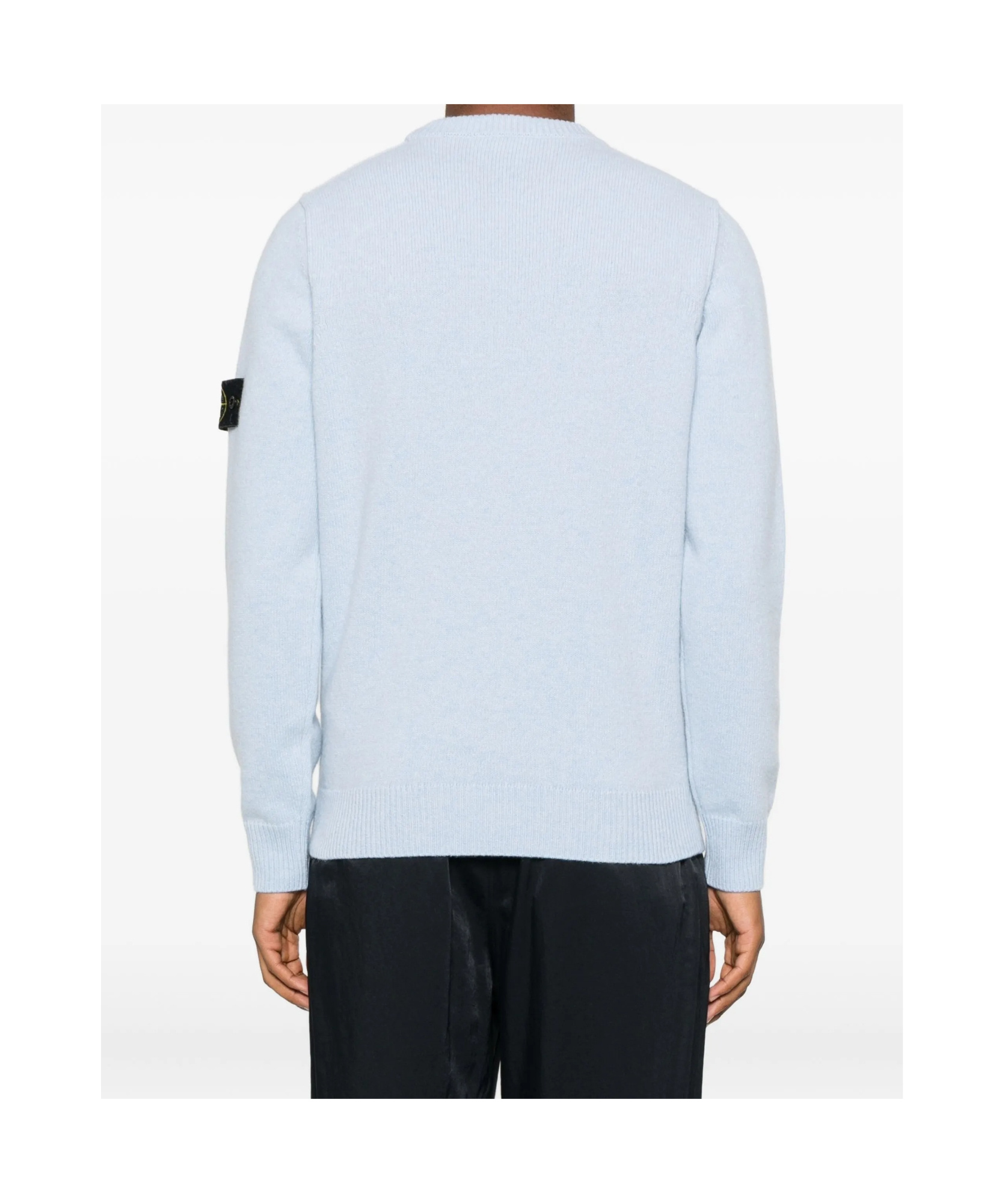 Stone Island Logo Patch Crewneck Sweatshirt In Blue