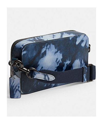Shop Coach Tie-dyed Printed Charter Shoulder Bag In Blue