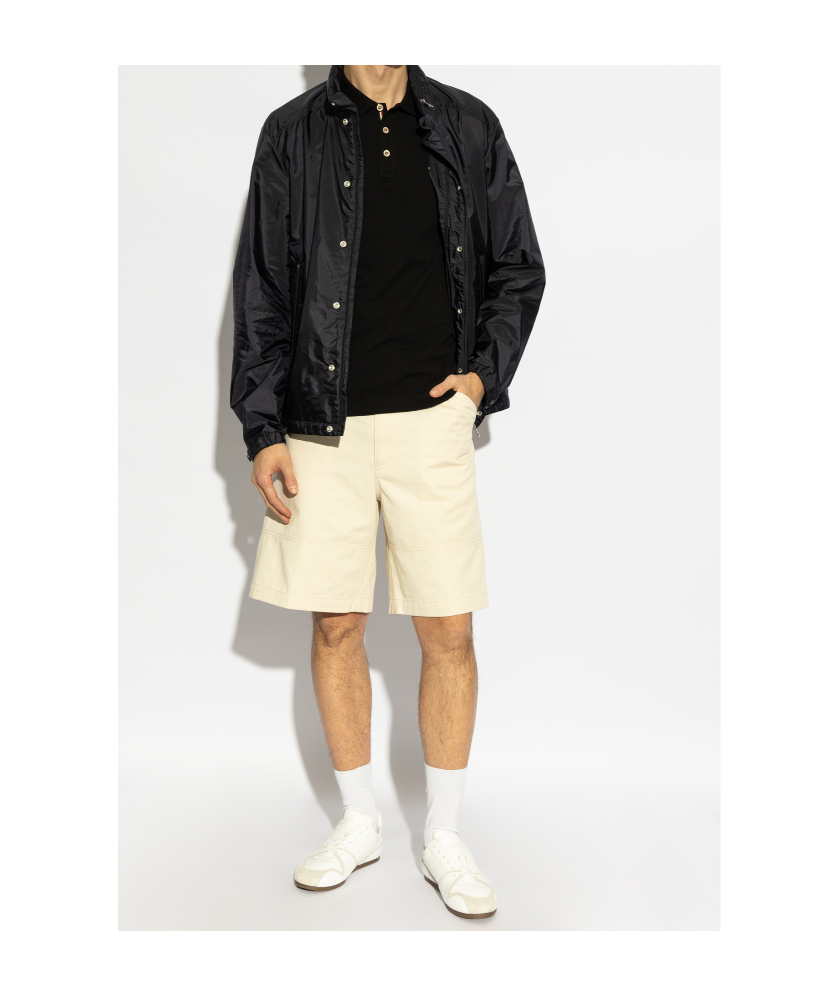 Moncler Long-sleeved Casual Jacket In Blue