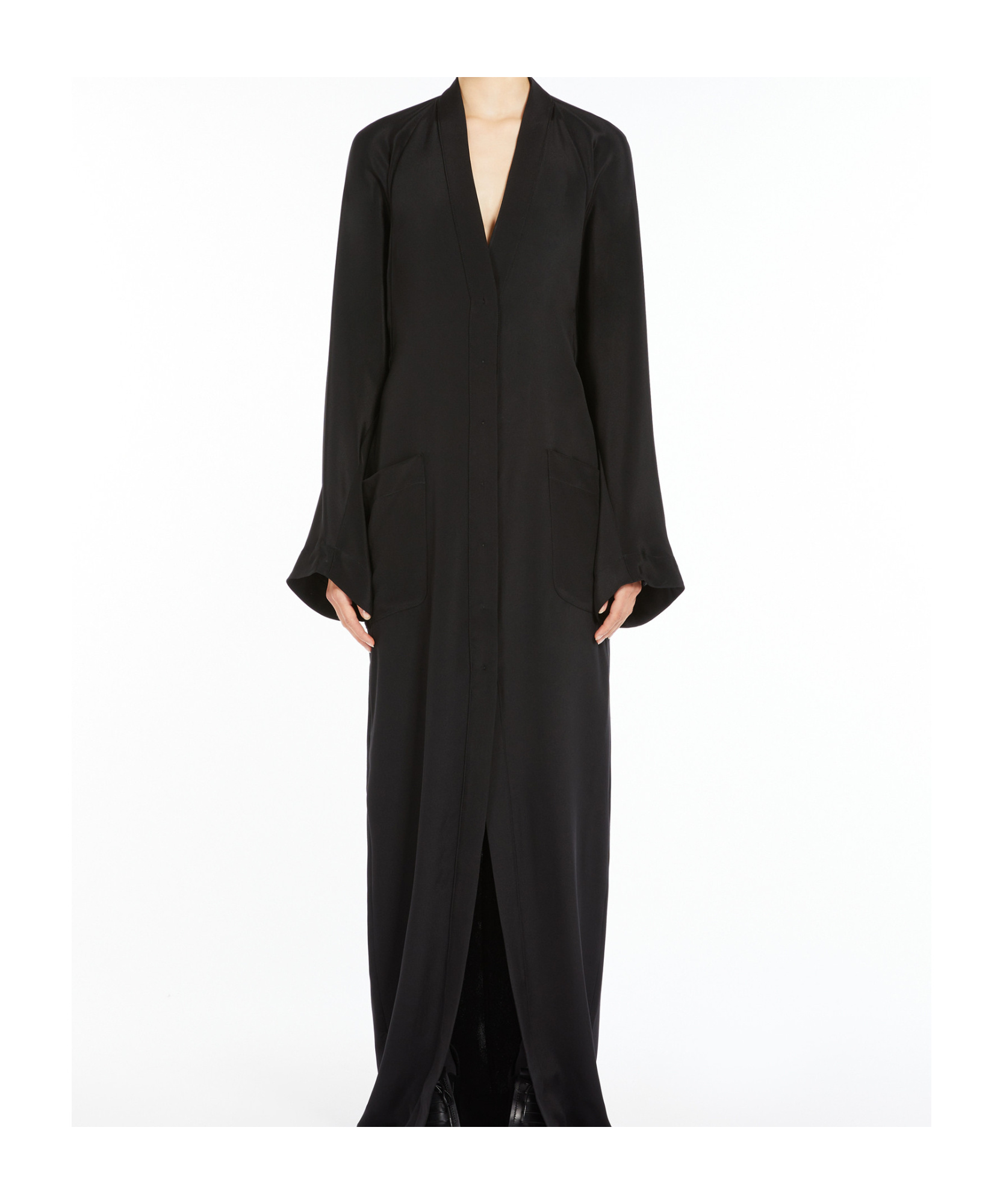 Max Mara Maxi Dress With Unique Cut-out In Black