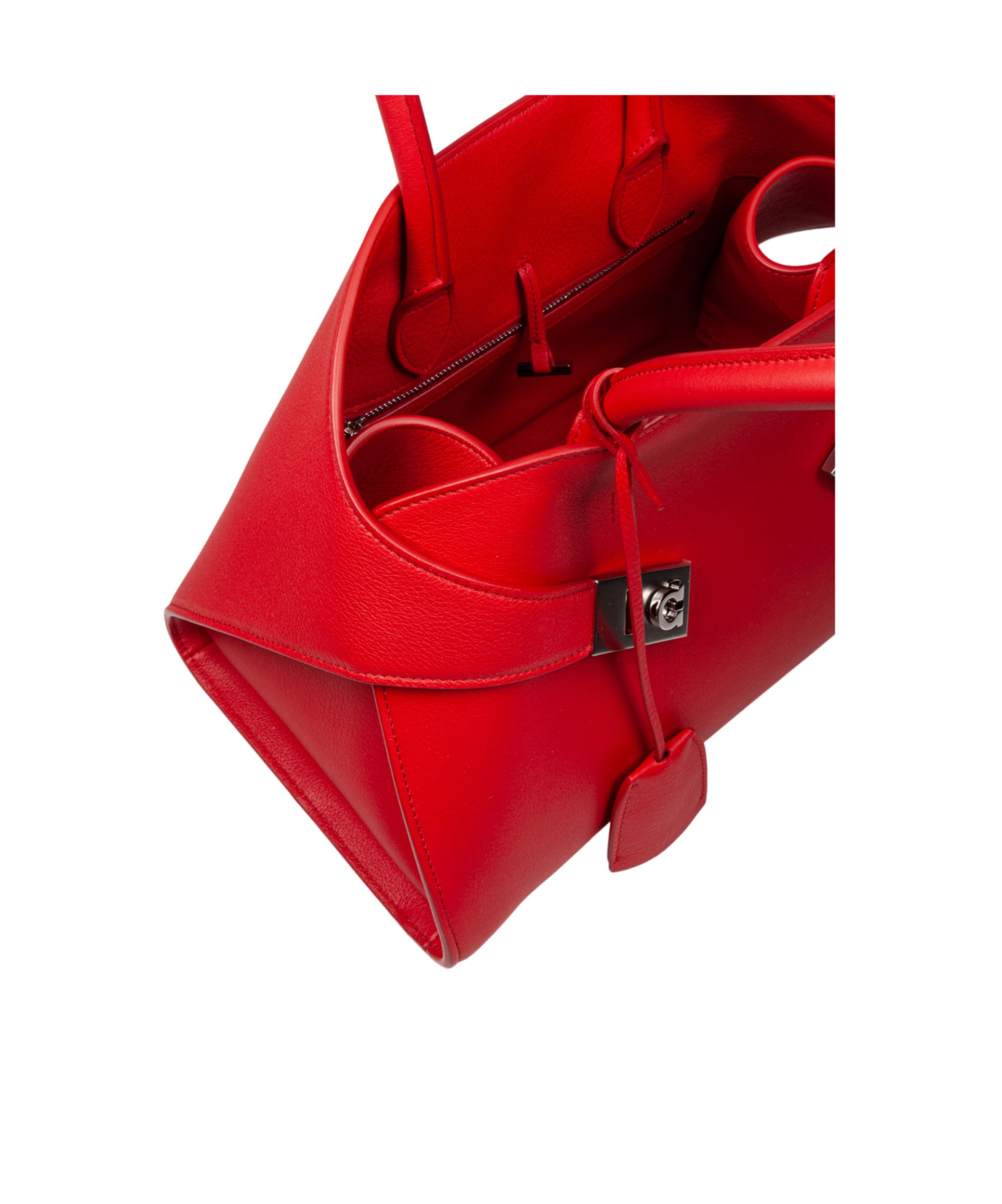 Ferragamo Hug Th M Handbag In Red Leather In Red