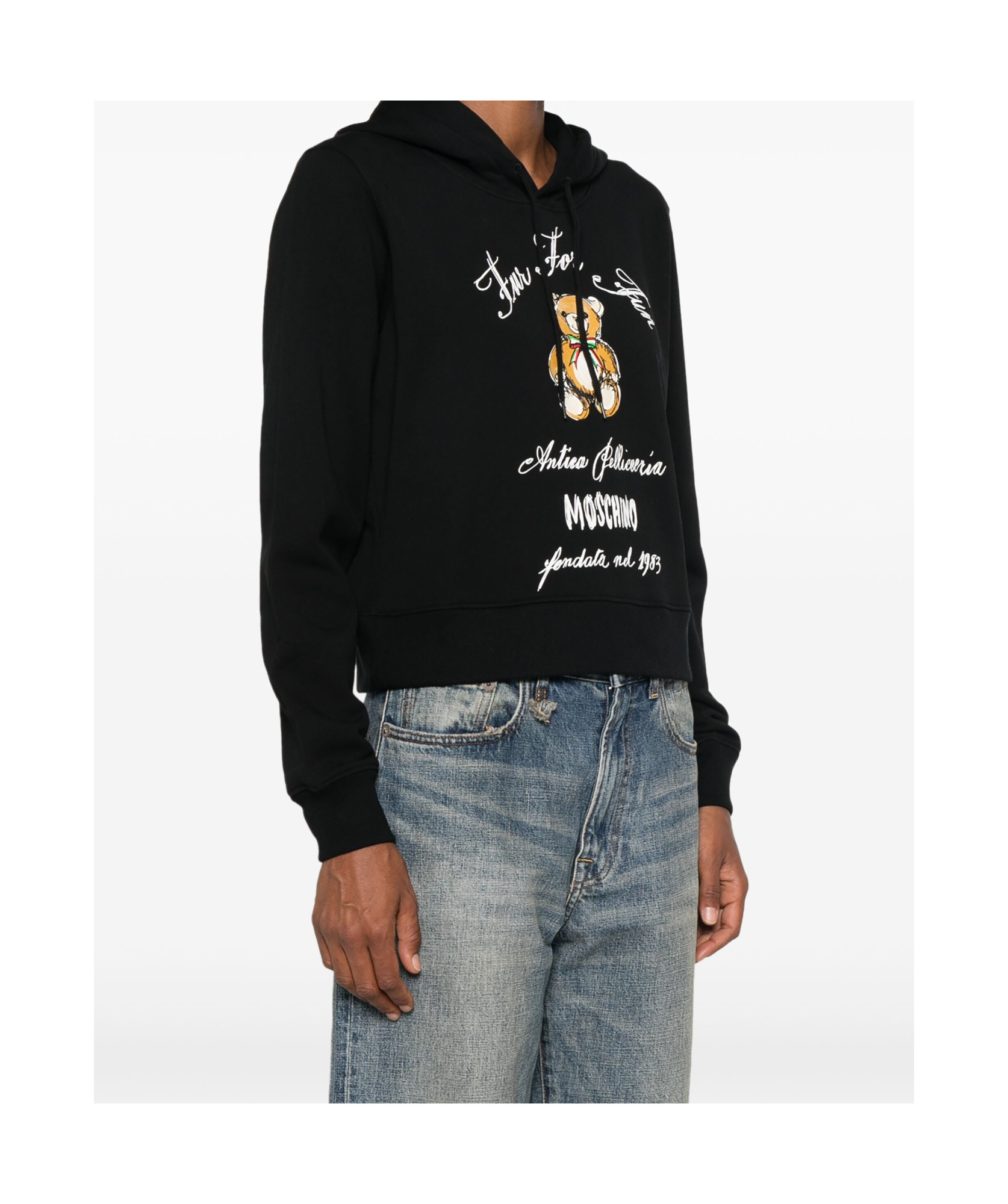 Moschino Long-sleeved Sweater In Black