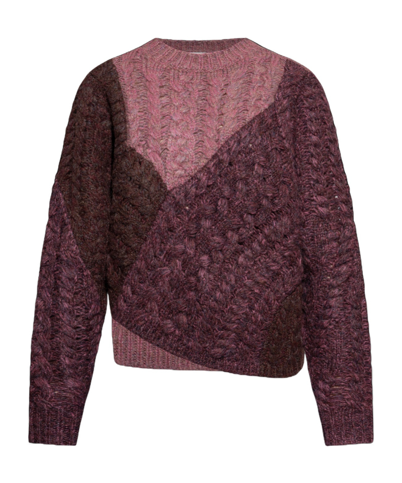 Isabel Marant Étoile Cable-knit Patchwork Sweater In Pink