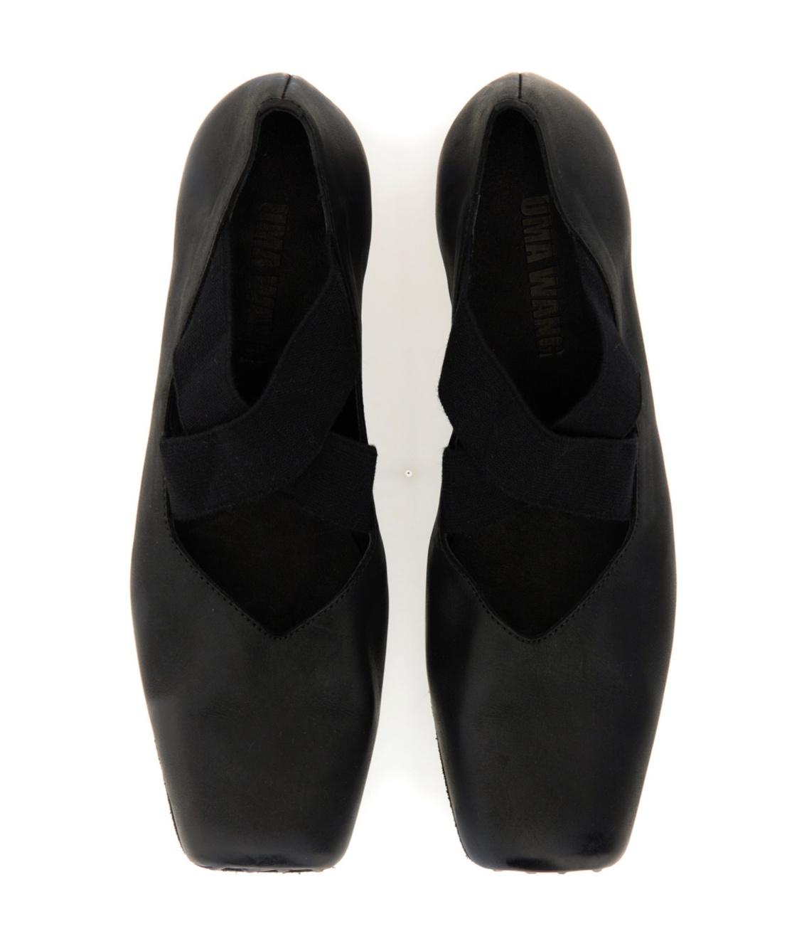 Shop Uma Wang Square-toed Ballet Shoes In Black