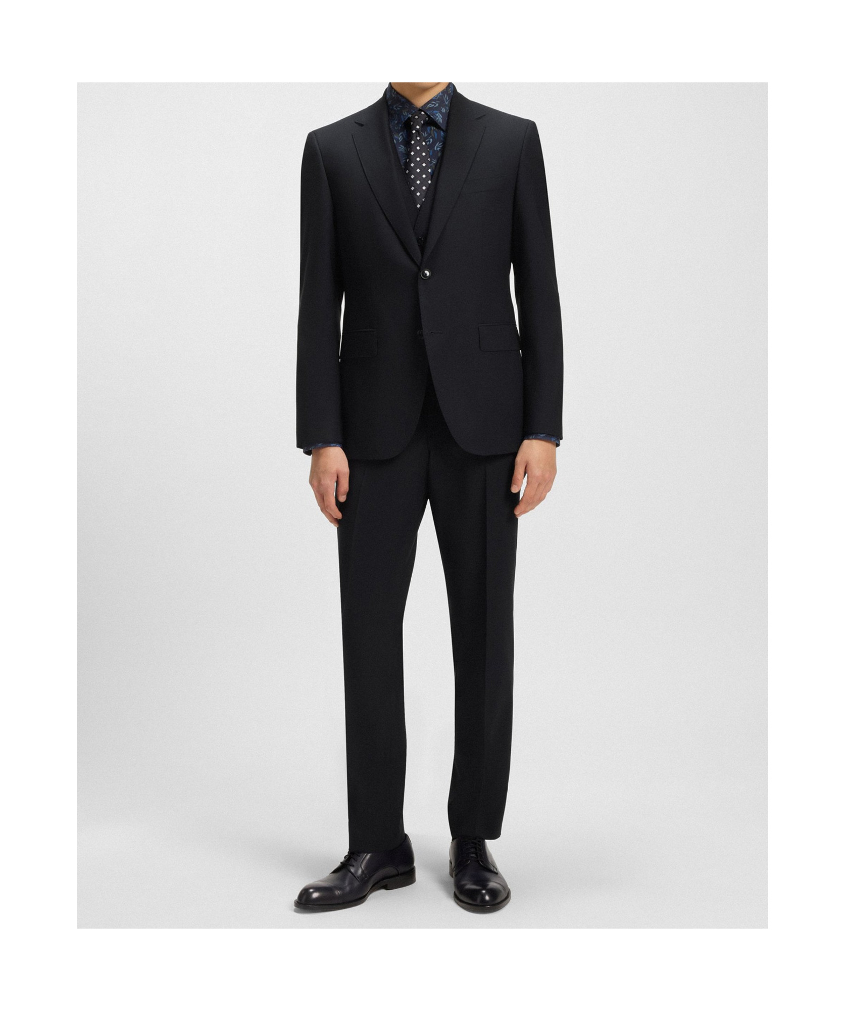 Hugo Boss Three-piece Single-breasted Suit In Blue