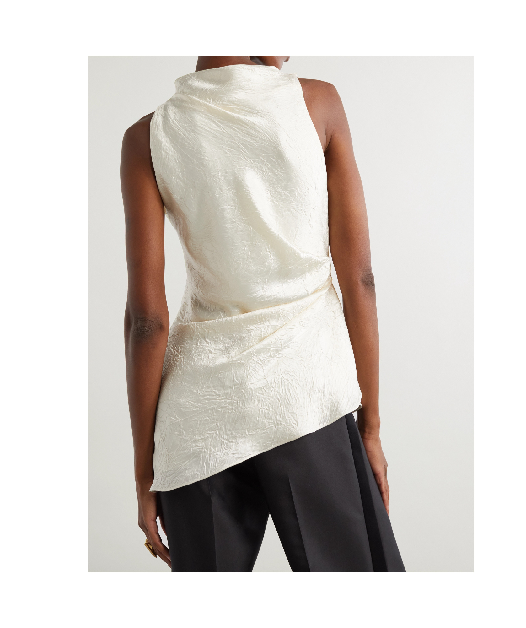 Alexander Mcqueen Asymmetrical Pleated Blouse In White