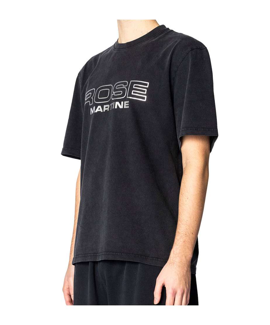 Martine Rose Black Short-sleeve T-shirt With Bold Front Print In Black