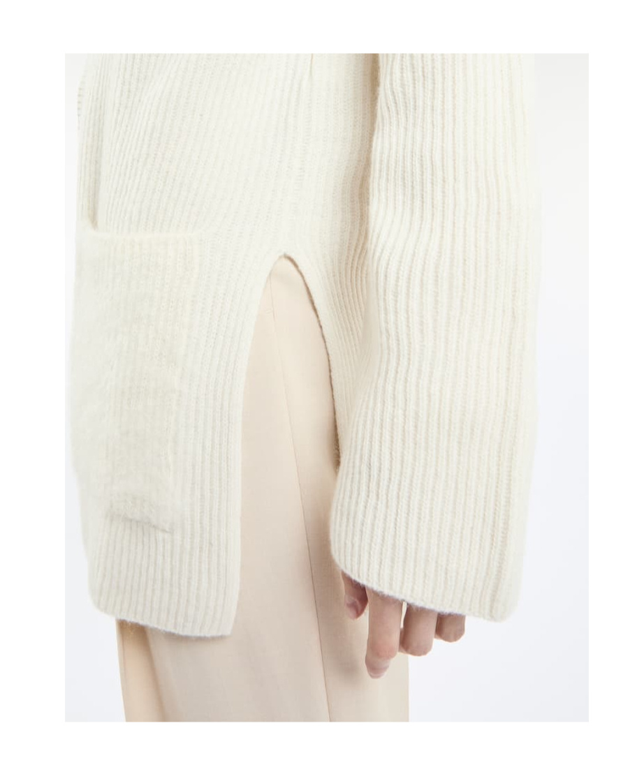 Fay Long-sleeved Knitted Cardigan In White