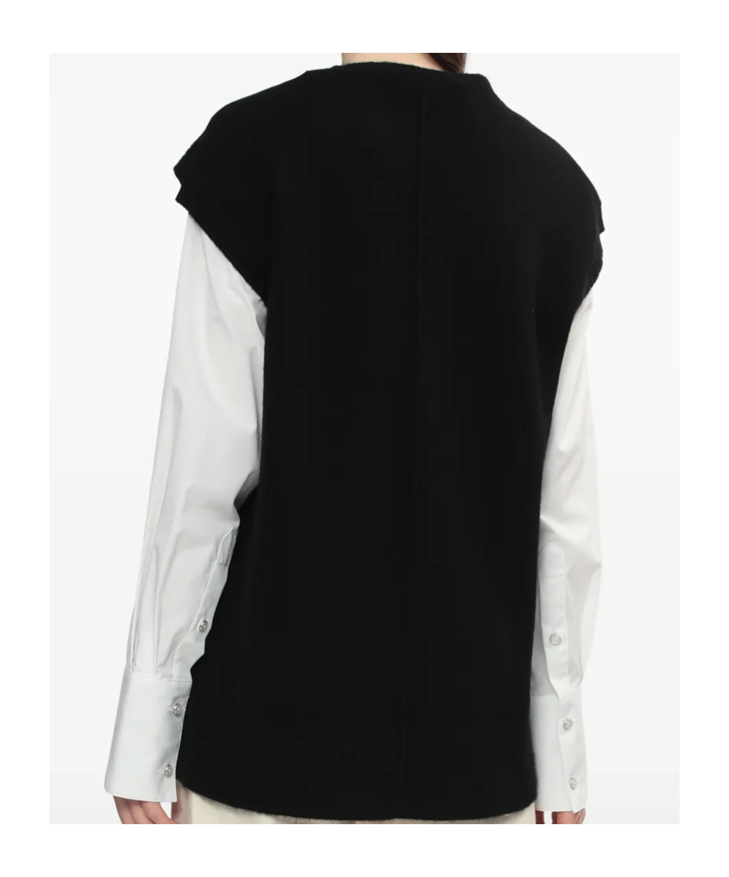 Helmut Lang Split Wool Vest In Black