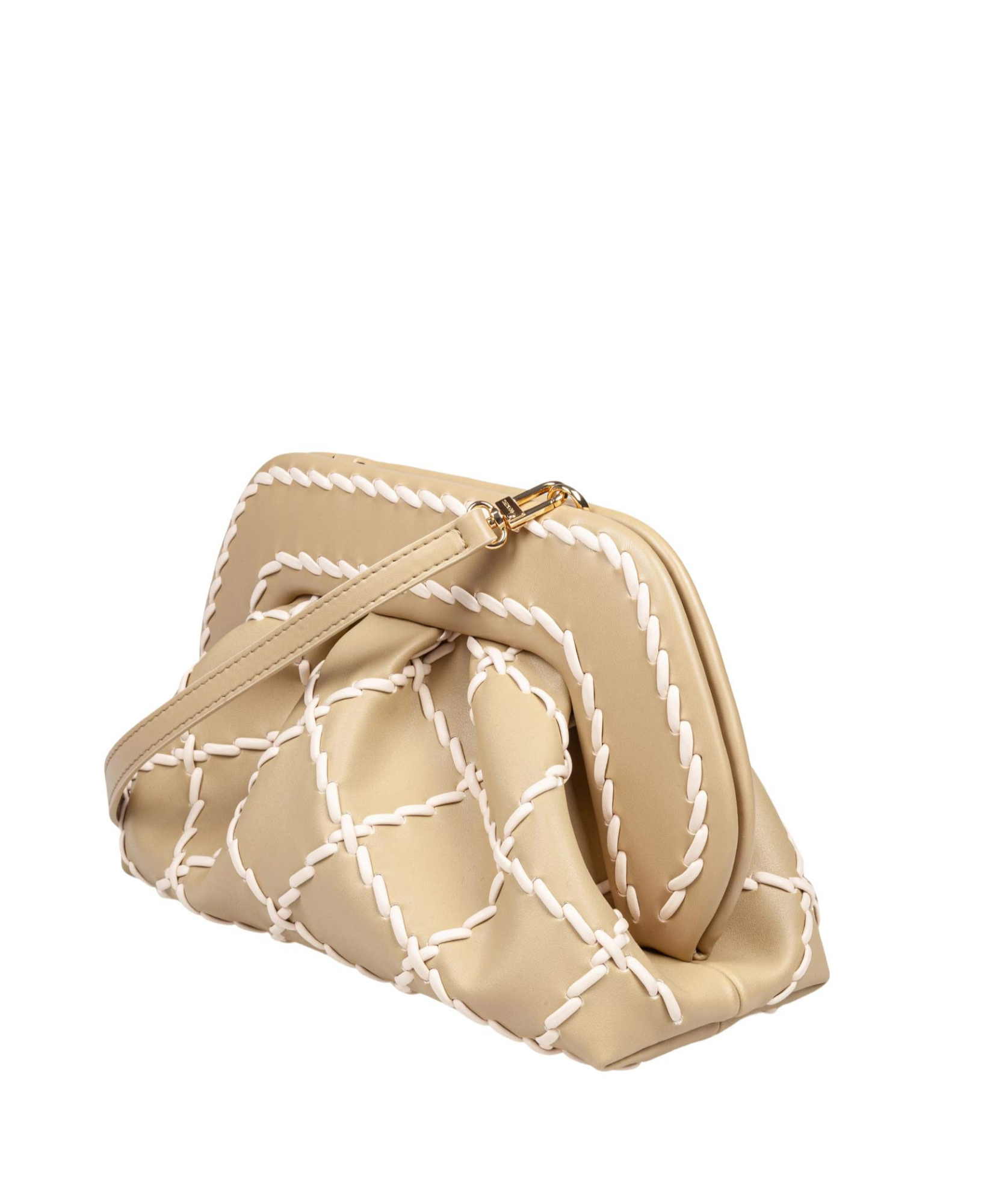 Themoirè Magnetic Clasp Clutch In Nude